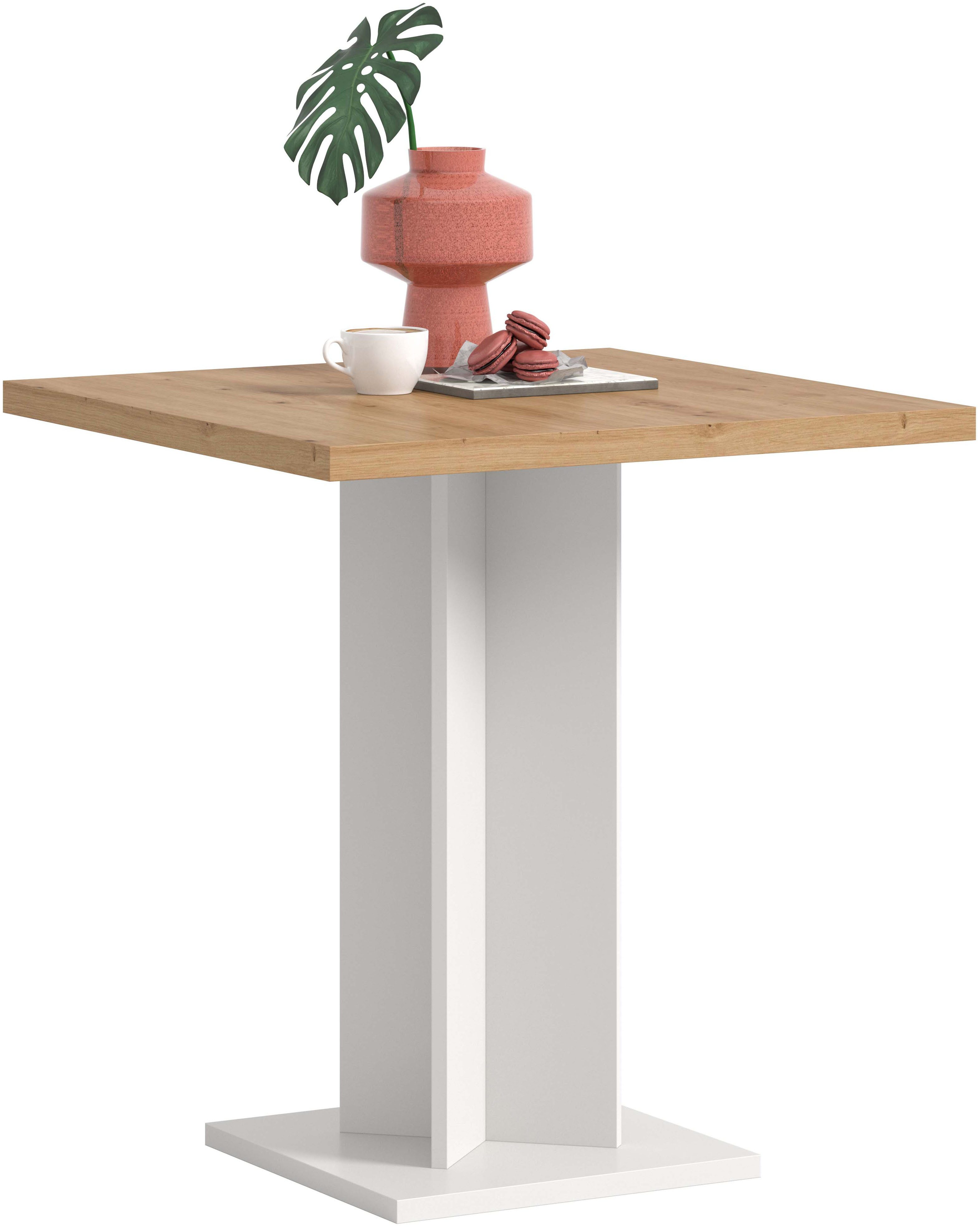 Home affaire Esstisch GERO, 70x76x70 cm, mit Säulengestell, quadartische Tischplatte (1-St., in verschiedenen Ausführungen erhältlich), Tisch, Esstisch, Esszimmer, Esszimmertisch, Küchetisch, Bartisch