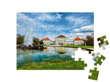 puzzleYOU Puzzle Brunnen am Nymphenburger Schloss, München, Bayern, 48 Puzzleteile, puzzleYOU-Kollektionen Burgen