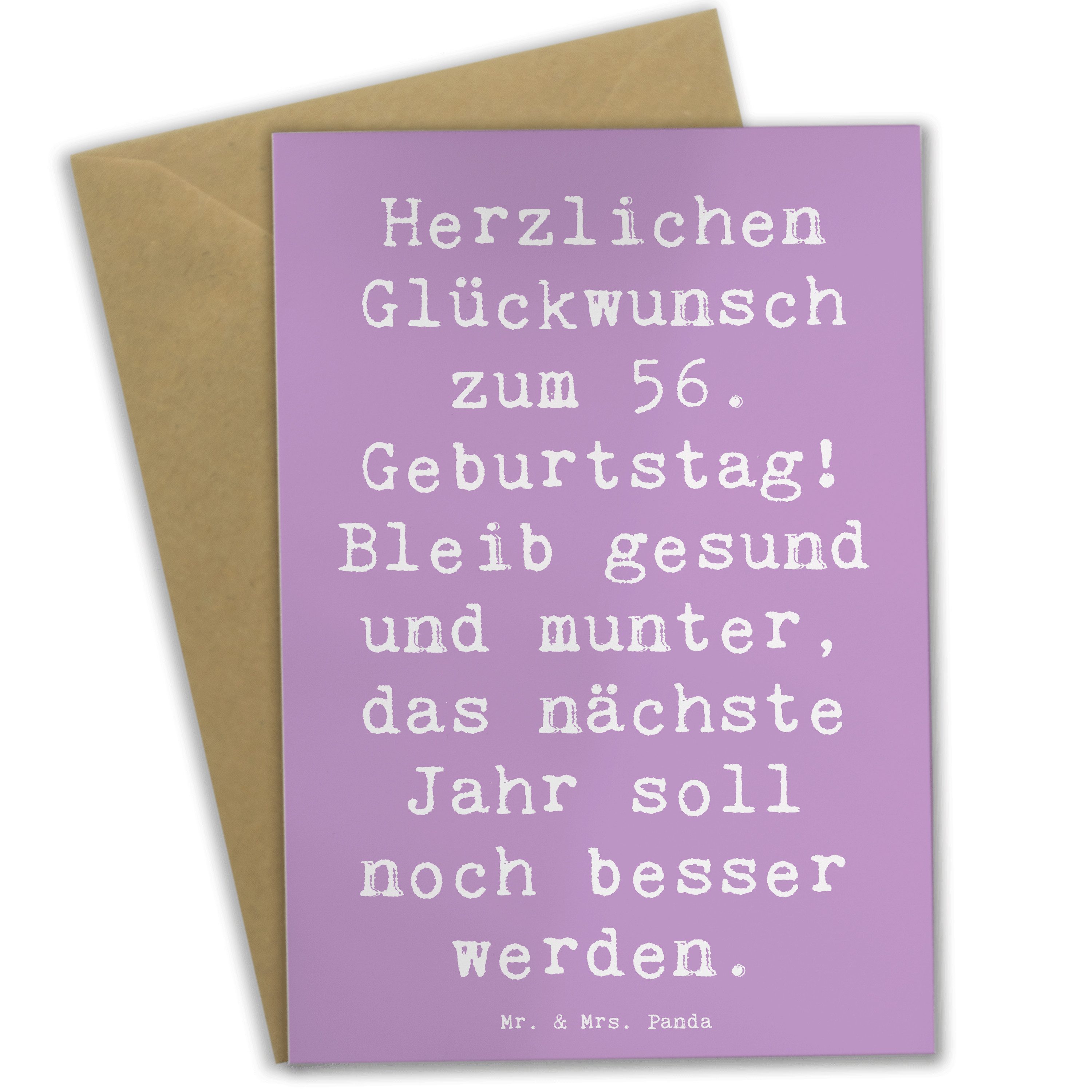 Grußkarte Spruch 56. Geburtstag Freude - Lavendeltraum - Geschenk, besondere Wü