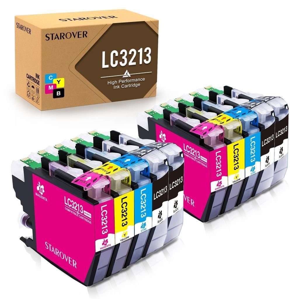 STAROVER 10er Set ersetzt Brother LC3213 LC 3213XL LC3211XL Tintenpatrone (10-tlg., MFC-J491DW MFC-J497DW MFC-J890DW MFC-J895DW)