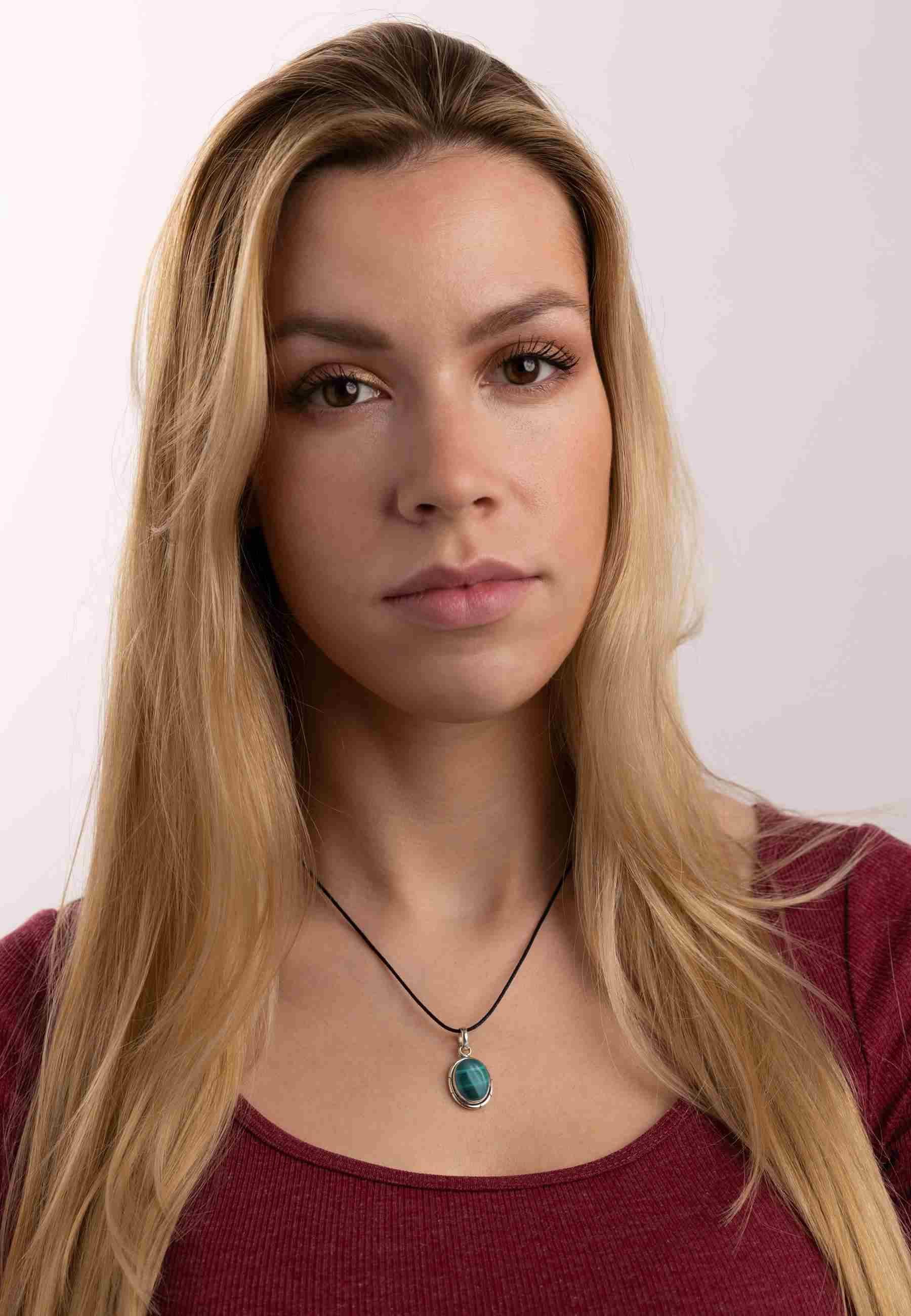 mantraroma Kettenanhänger DAMIRA aus 925 Silber mit Malachit (Kettenanhänge günstig online kaufen