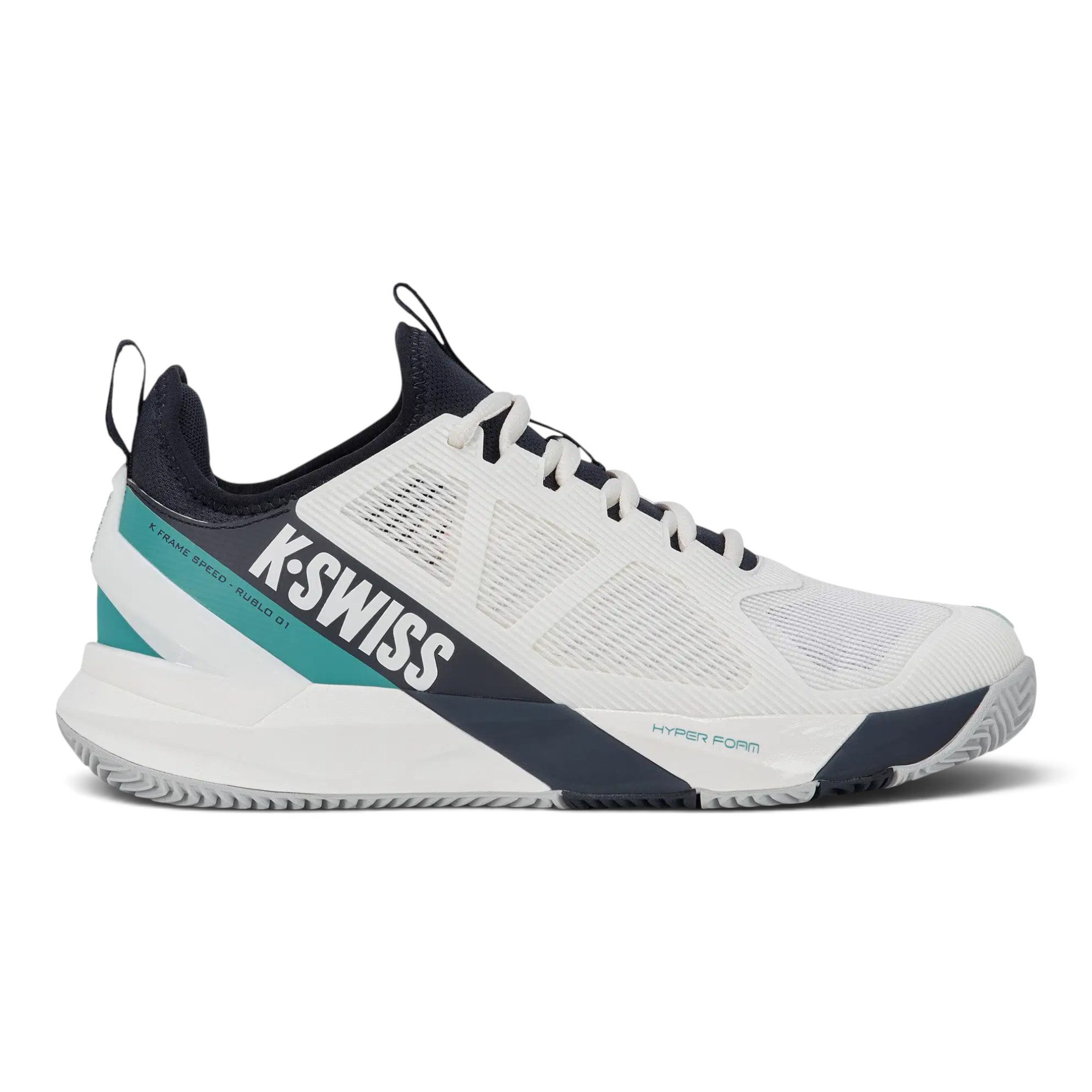 K-Swiss Performance K-Frame Speed Rublo Clay/Sandplatz 2026 weiss/carbongrau/blau Herren Tennisschuh