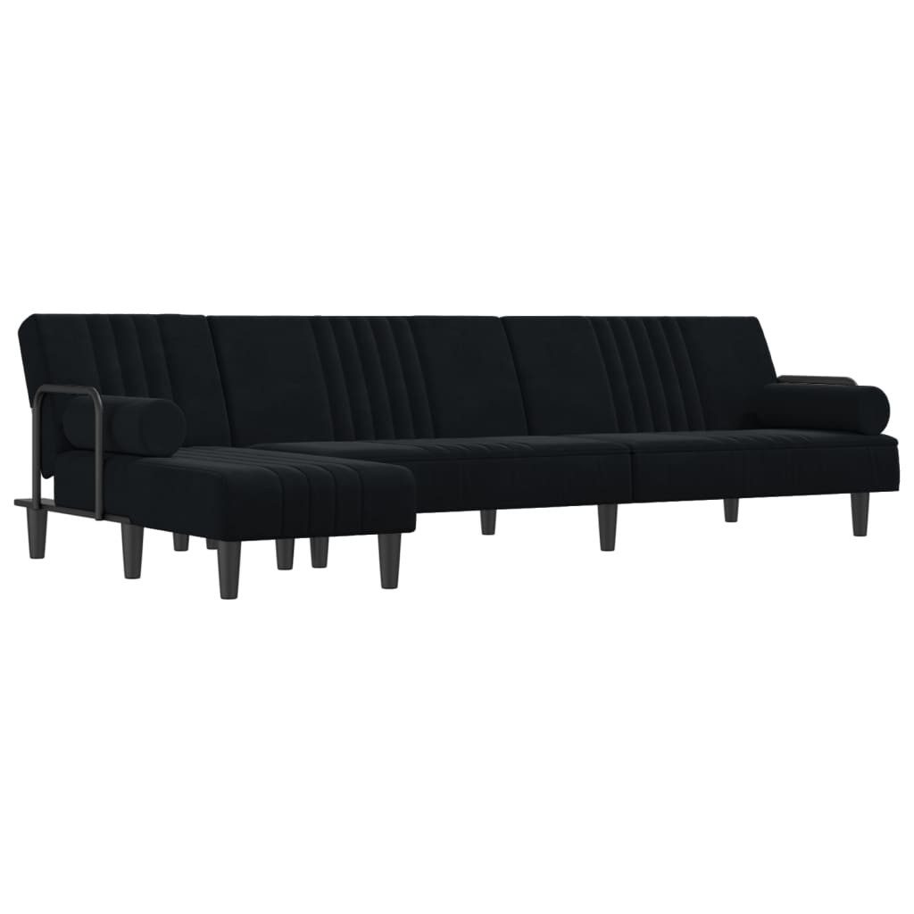 vidaXL Sofa Schlafsofa in L-Form Schwarz günstig online kaufen