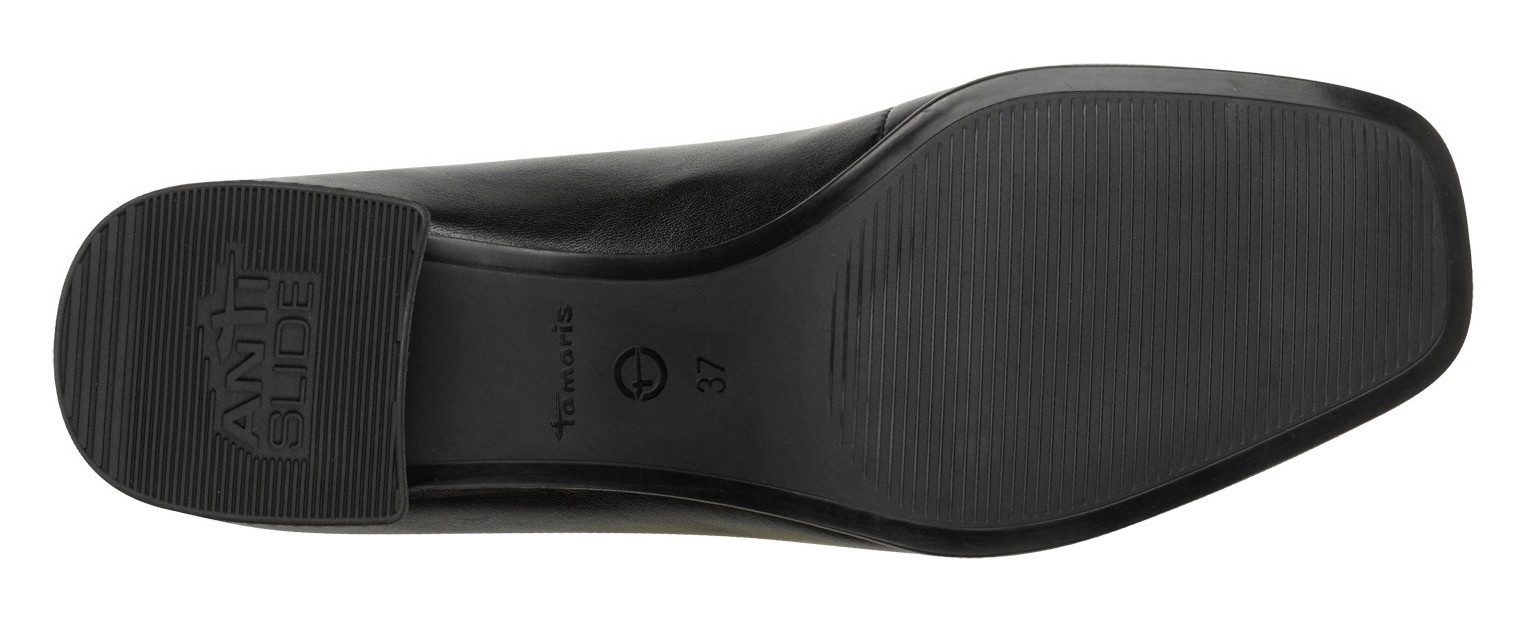 Tamaris Pumps, Blockabsatz, Businesschuh, Slipper mit goldfarbenem Schmuckelement