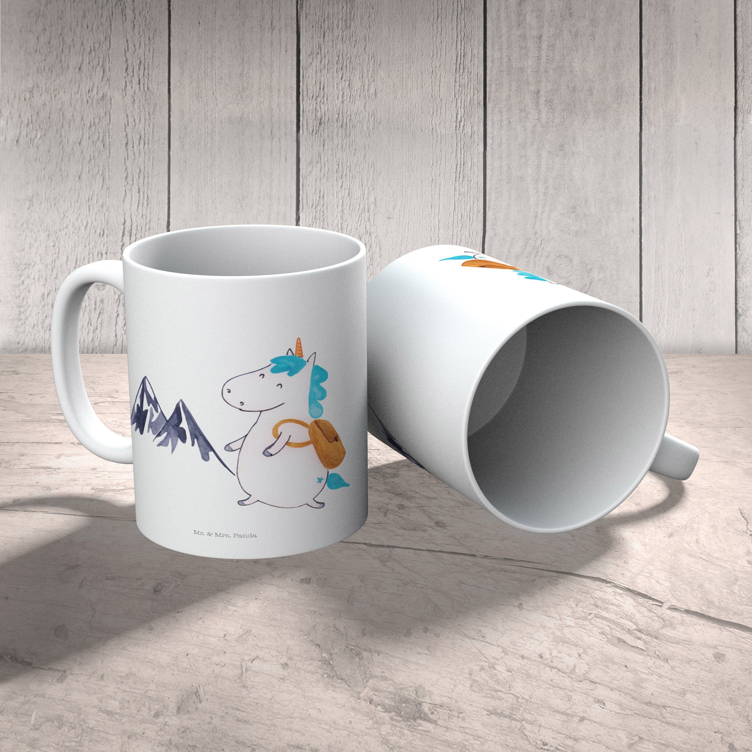 Mr. & Mrs. Kunststoff Kinderbecher Tasse, Einhorn Einhorn Bergsteiger - Panda Kunststoff Deko, Geschenk, - Weiß