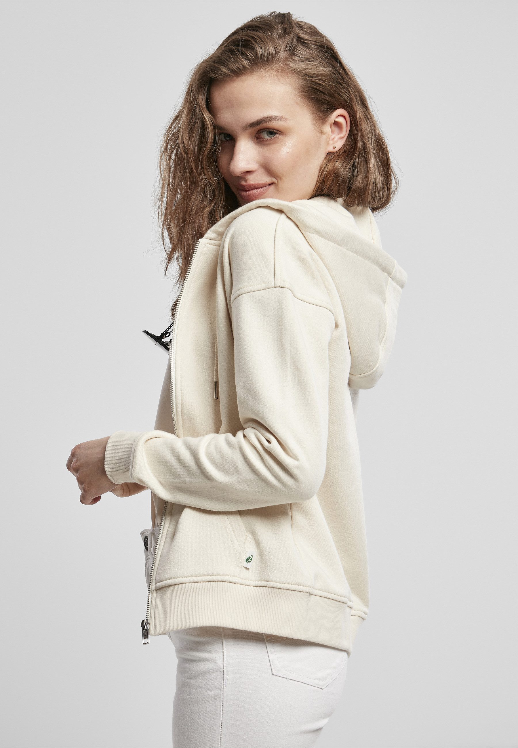 URBAN CLASSICS Sweatjacke Urban Classics Damen Ladies Organic Terry Zip Hoody (1-tlg)