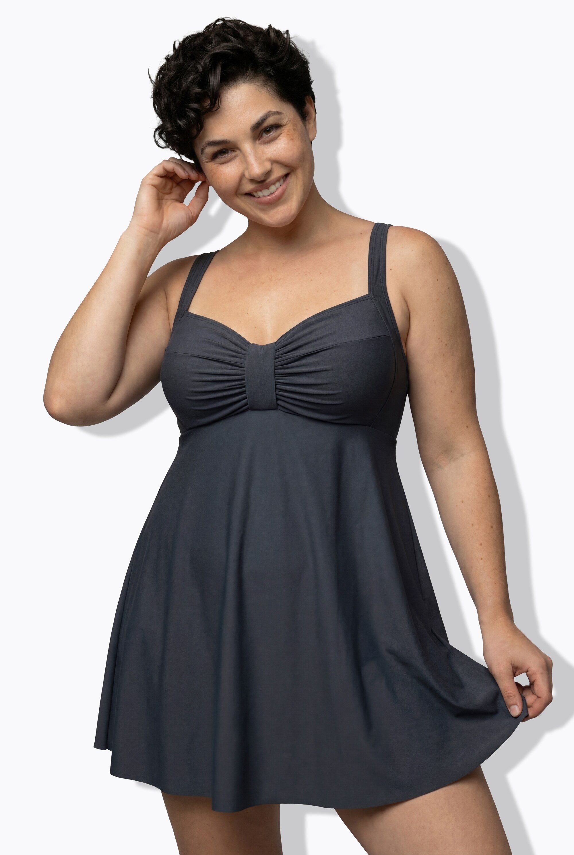 Ulla Popken Badekleid Badekleid Zierband Softcups recycelt