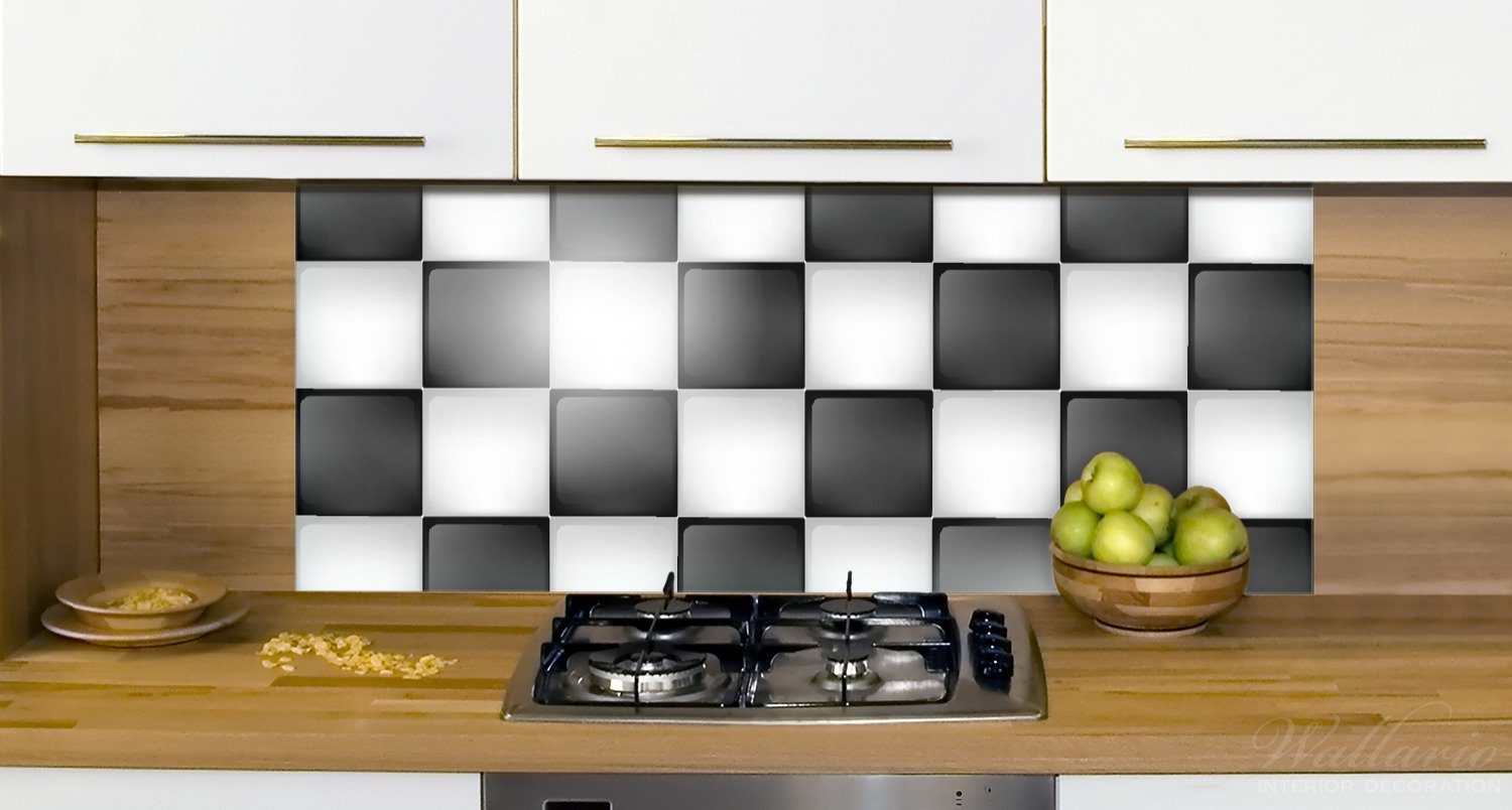 Muster, Küchenrückwand Schachbrett (1-tlg) Wallario