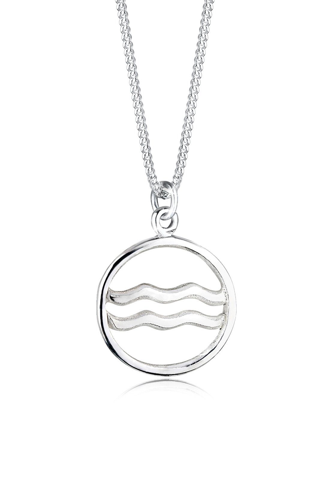 Elli Kette mit Anhänger Sternzeichen Wassermann Astro 925 Sterling Silber, Sternzeichen