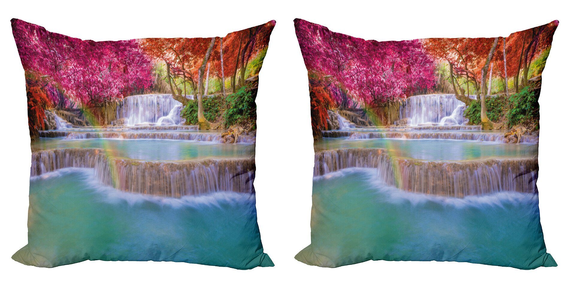Landschaft (2 Accent Vietnam-Regen-Wald Stück), Abakuhaus Digitaldruck, Modern Doppelseitiger Kissenbezüge