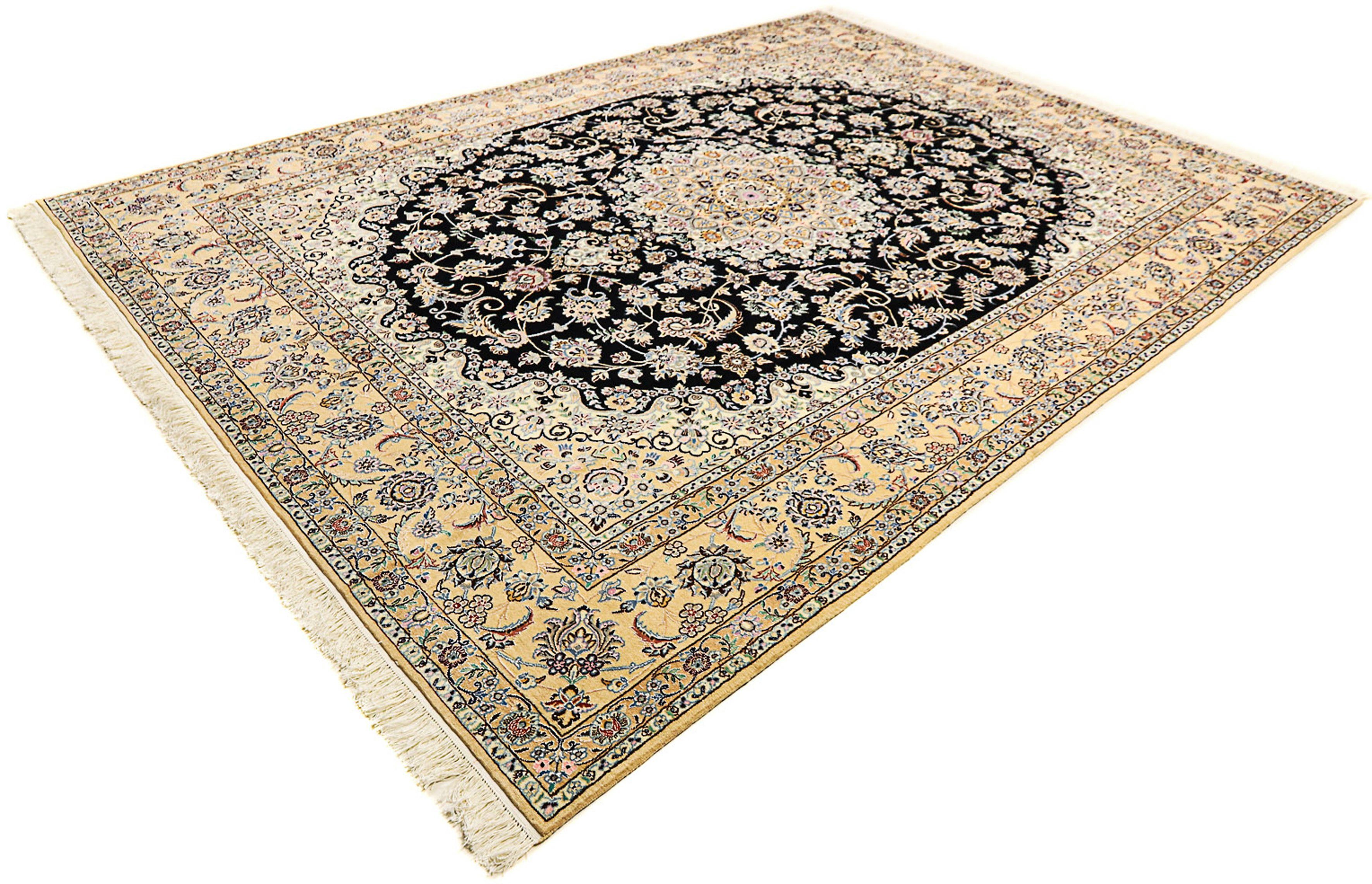 Orientteppich Perser - Nain - Royal - 350 x 254 cm - dunkelblau, morgenland, rechteckig, Höhe: 10 mm, Wohnzimmer, Handgeknüpft, Einzelstück mit Zertifikat