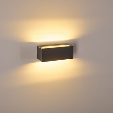 hofstein Außen-Wandleuchte »Meida« LED Außenwandlampe aus Aluminiumin Anthrazit, 3000 Kelvin, 1230 Lumen, m. Up&Down-Effekt, IP54
