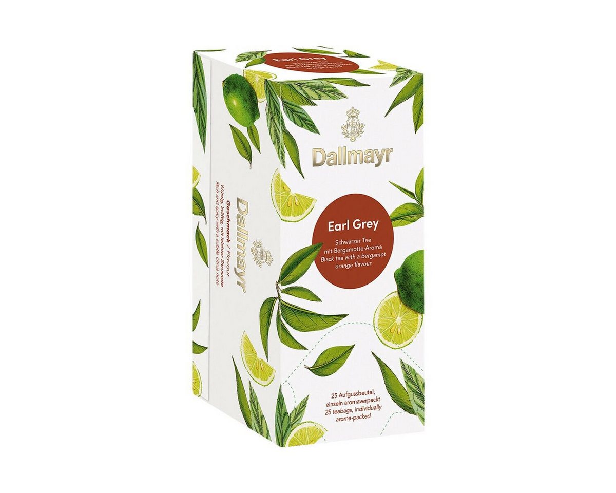 DALLMAYR Tee Earl Grey, 25 Aufgussbeutel, Schwarztee mit Bergamotte-Aroma