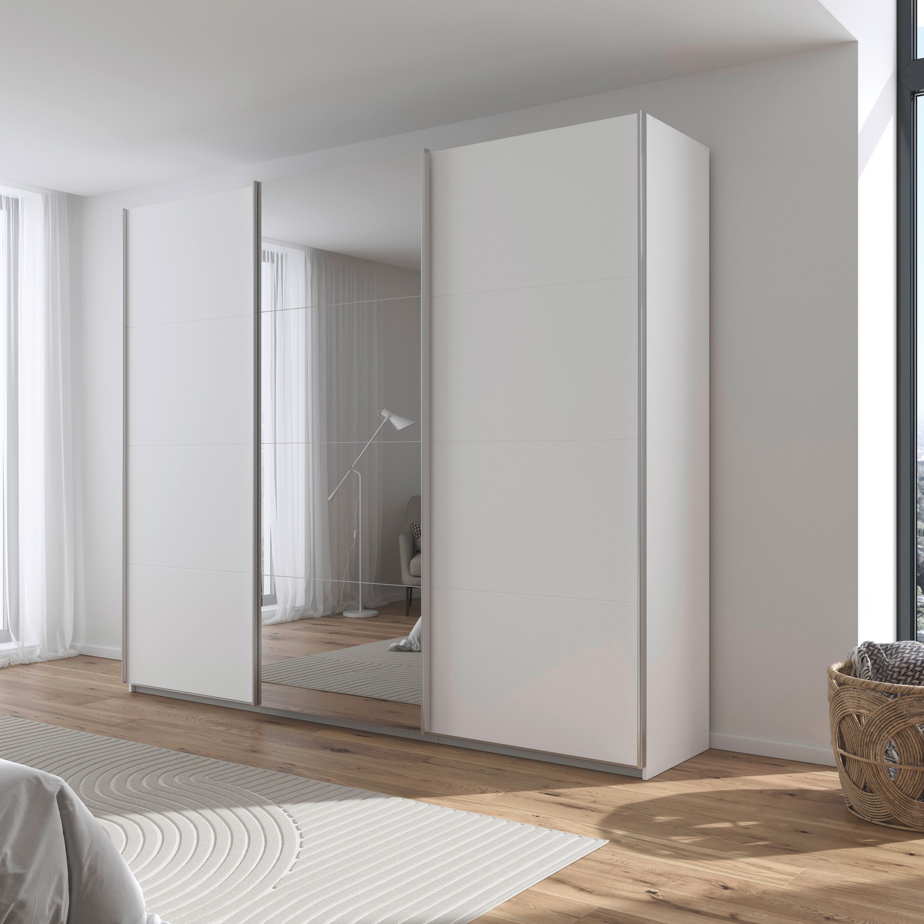 OTTO home Schwebetürenschrank Kleiderschrank Schrank Schlafzimmerschrank Garderobe AGORDO (Breiten 203/271/315/360 cm in drei Griff-Farben - NEU: Farbe SCHWARZ) Top Innenausstattung, in 4 Breiten und 2 Höhen MADE IN GERMANY