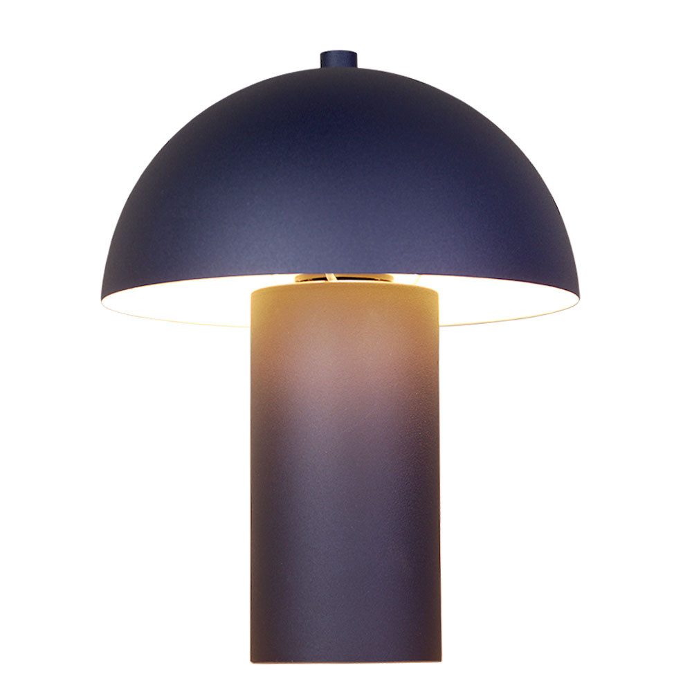 NOWA LED Tischleuchte, Leuchtmittel inklusive, Warmweiß, Tischlampe Tischleuchte Retro Pilz Design Leselampe schwarz LED H 26cm