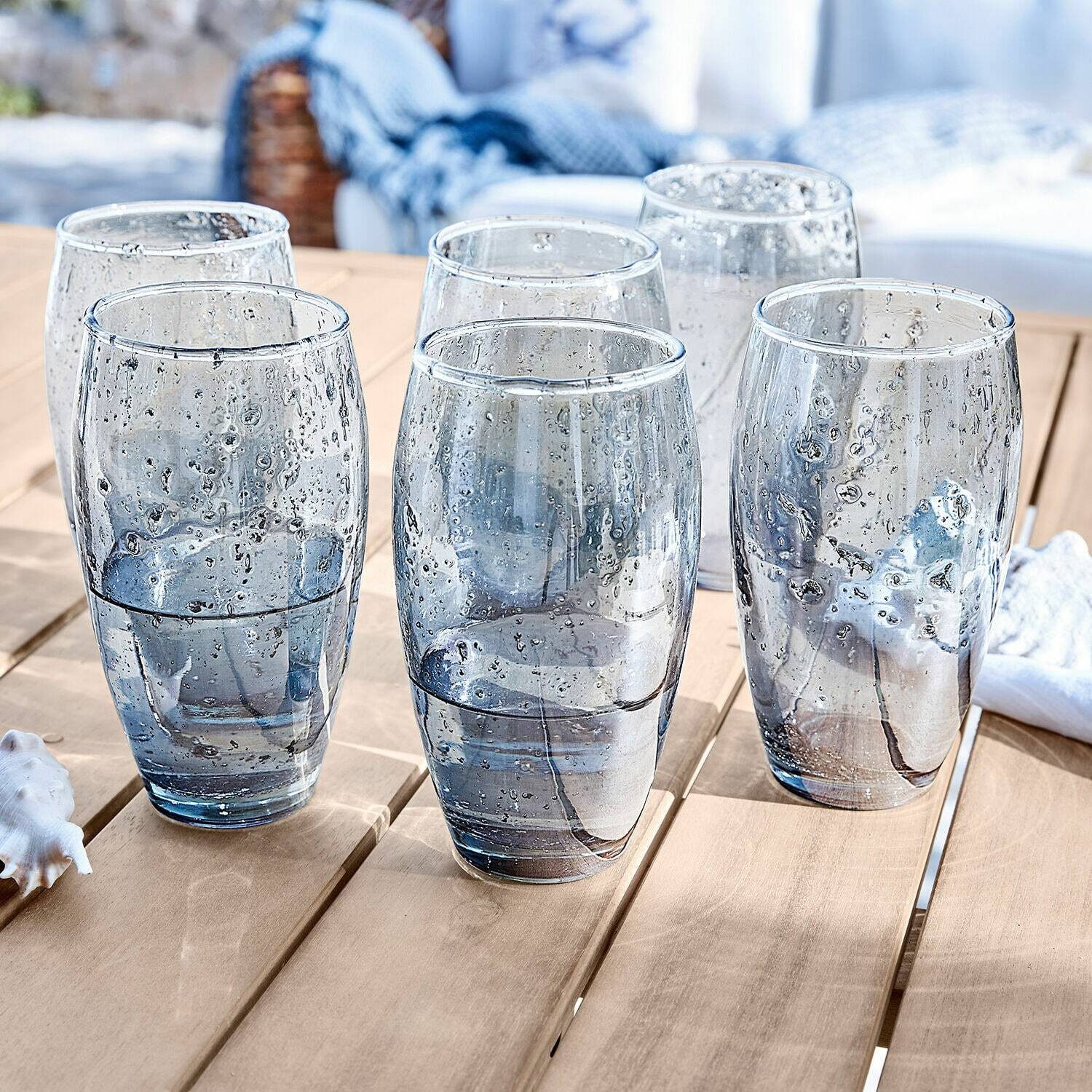Mirabeau Glas Glas 6er Set Kampala blau/grau, Glas