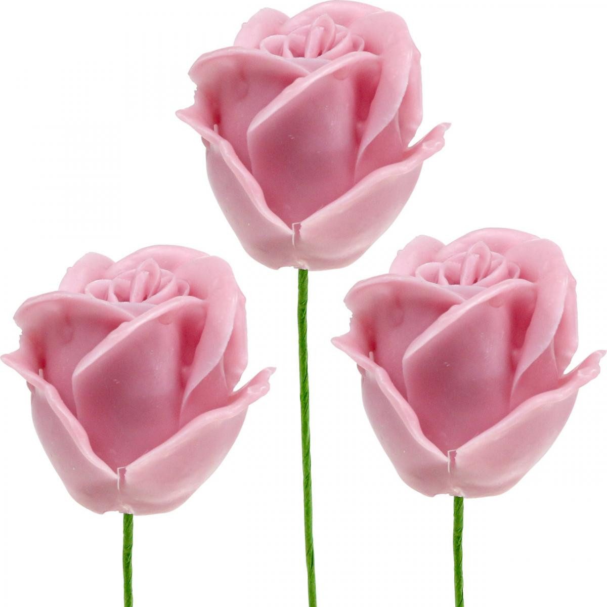 Kunstblume Ewige Blütenpracht: Rosa Wachsrosen Kunstrosen, Deko Blumen Flexibler