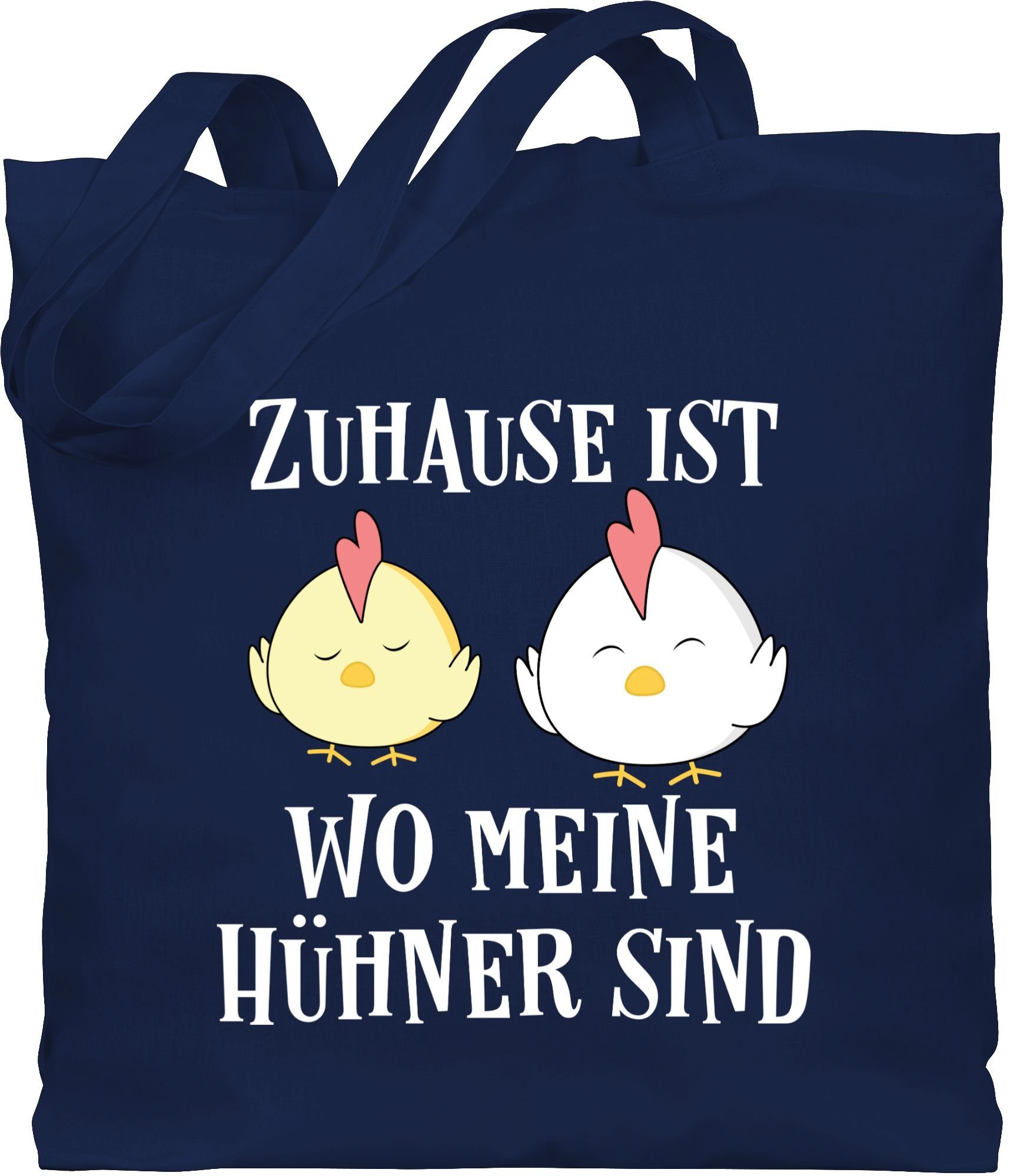 Shirtracer Umhängetasche »Zuhause ist wo meine Hühner sind weiß