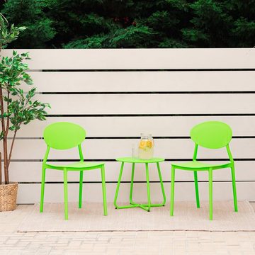 Homestyle4u Gartenstuhl Gartenstuhl 4er Set in 5 Farben Stühle Küchenstühle Kunststoff Stapels, stapelbar