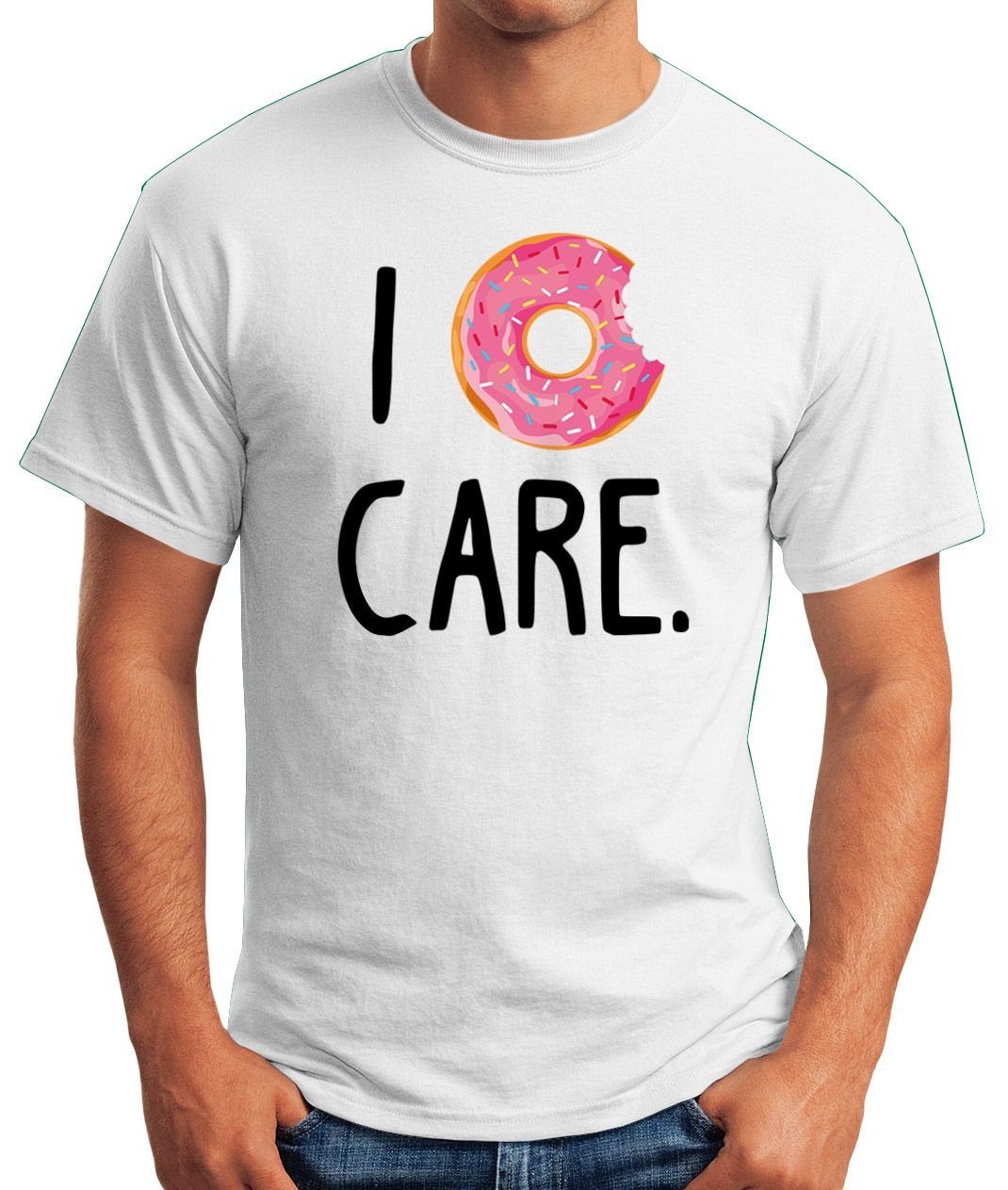 Motiv Spruch care donut T-Shirt Donut Fun-Shirt Herren Print mit Print-Shirt Outfit I MoonWorks Moonworks® Party