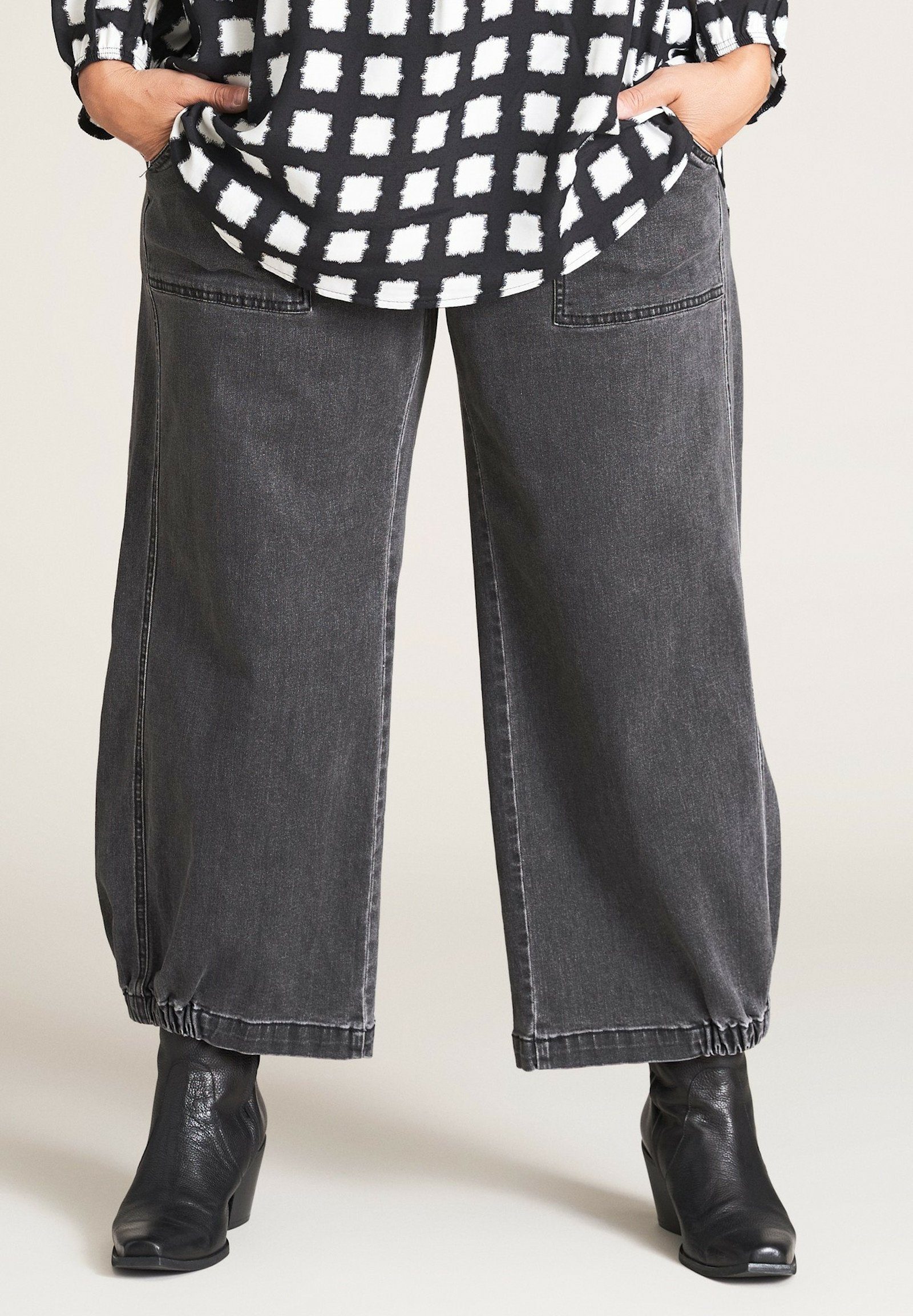 GOZZIP Loose-fit-Jeans Clara Danish design Black denim