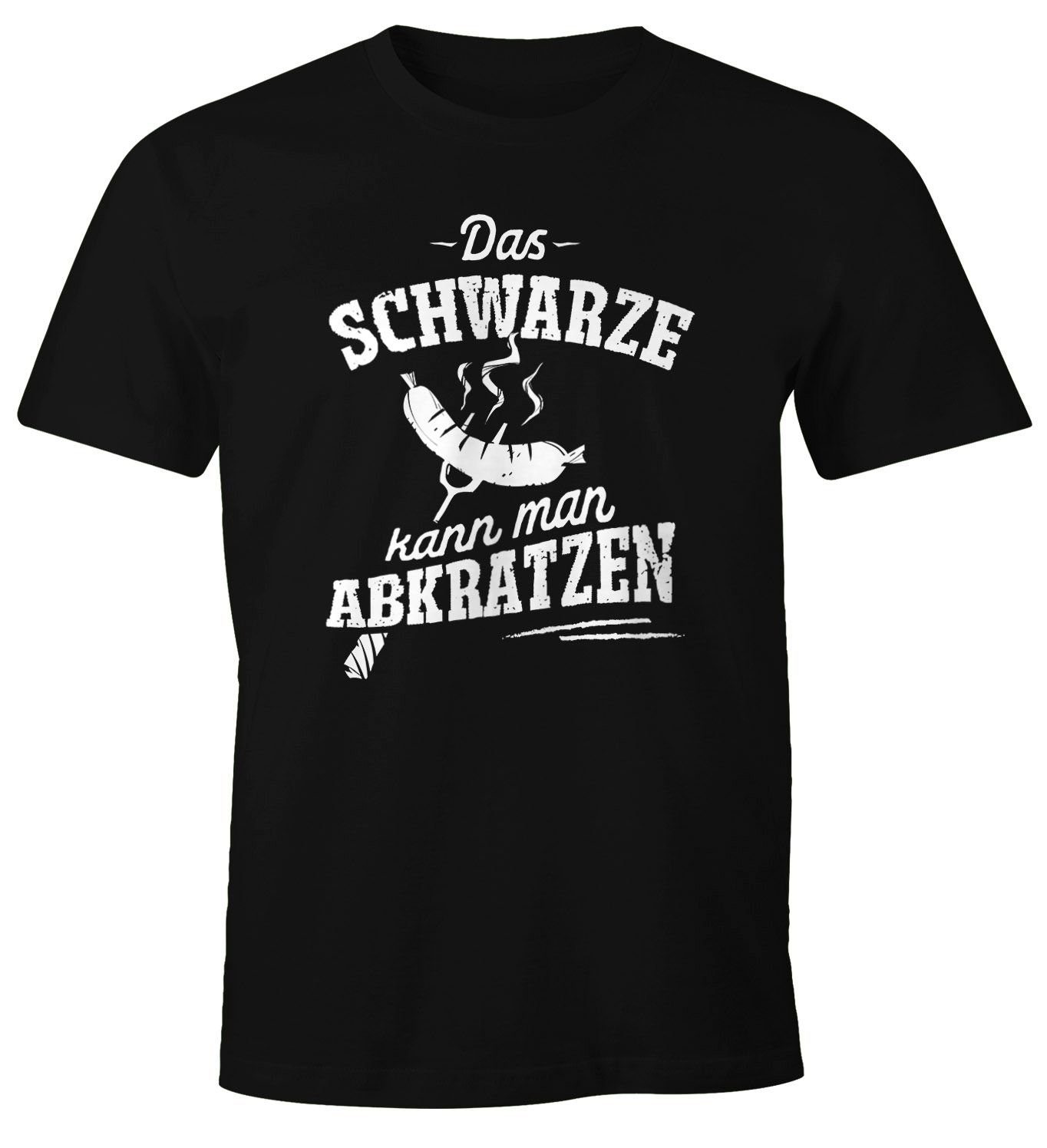 MoonWorks Print-Shirt Herren T-Shirt Das Schwarze kann man abkratzen Spruch lustig Grillen Fun-Shirt Moonworks® mit Print | T-Shirts