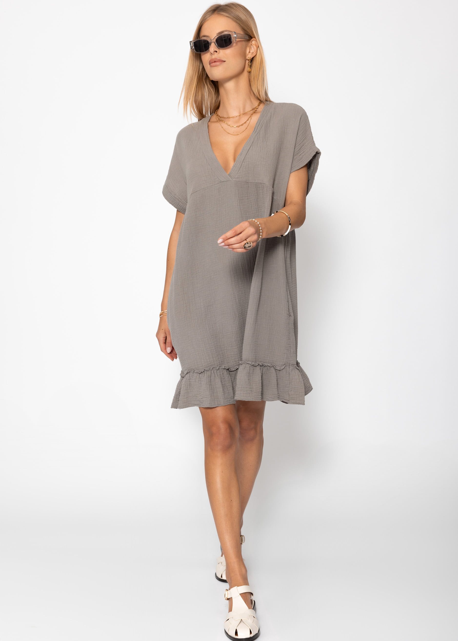 SASSYCLASSY Minikleid Musselin Kleid Damen Sommer günstig online kaufen