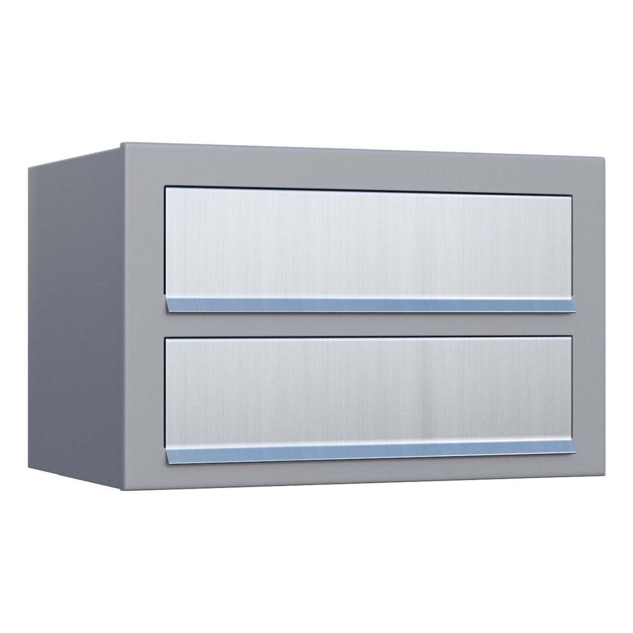 Bravios Briefkasten Briefkasten Cube for Two Grau Metallic mit Edelst