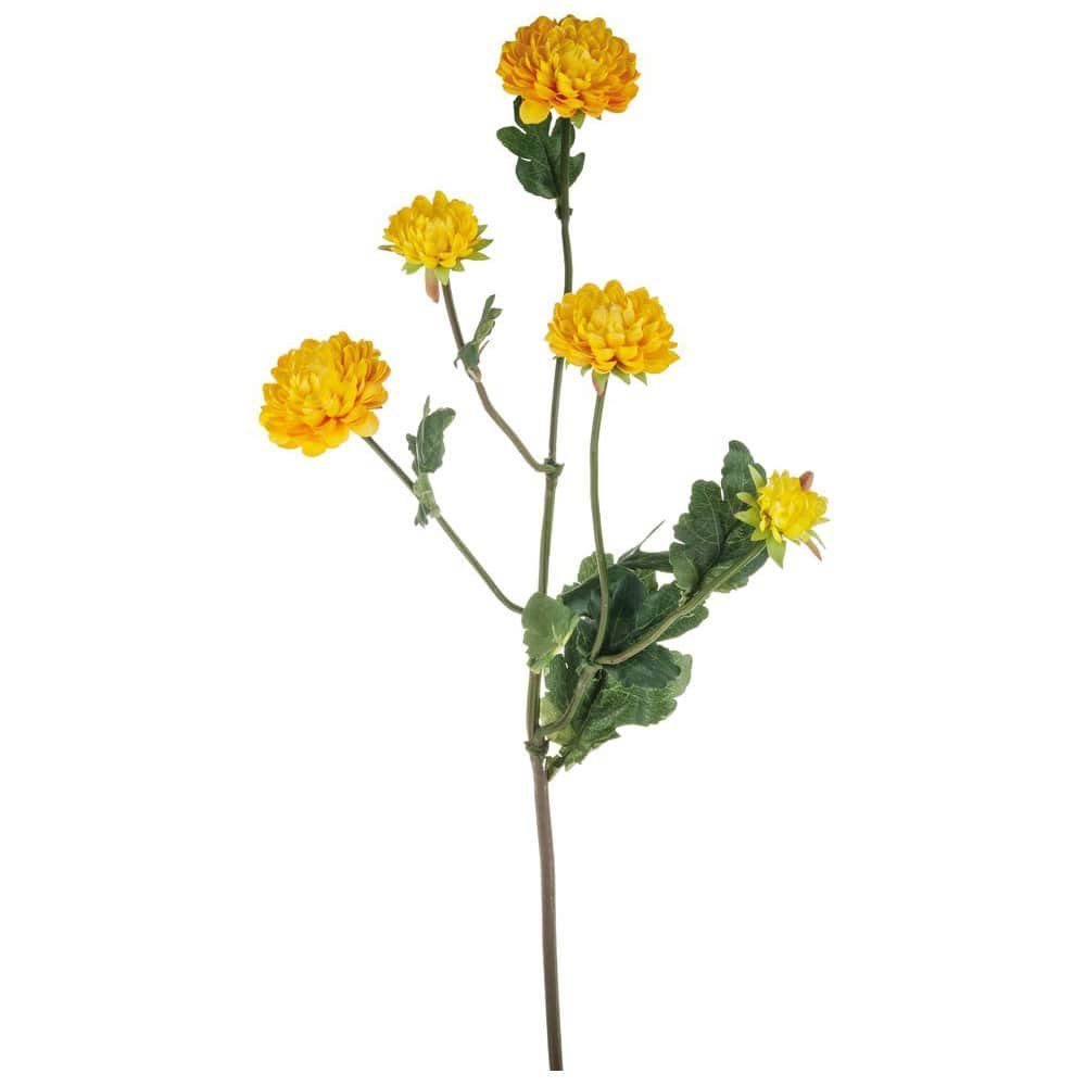 Kunstblume Mini Chrysanthemen Kunstblumen 4 Farben Chrysantheme, matches21 HOME & HOBBY, Höhe 68 cm gelb