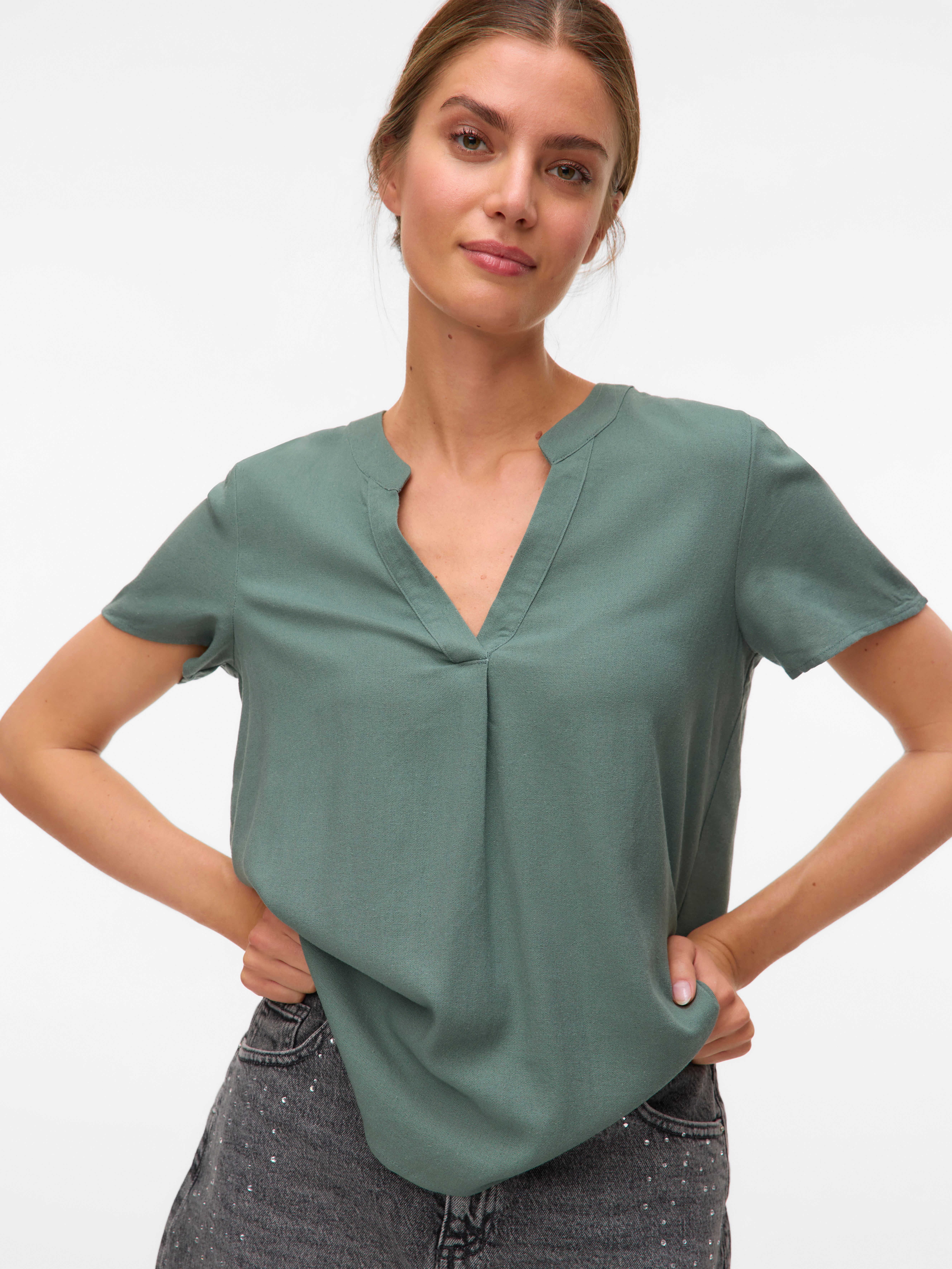 Vero Moda Blusenshirt VMMYMILO SS V-NECK günstig online kaufen