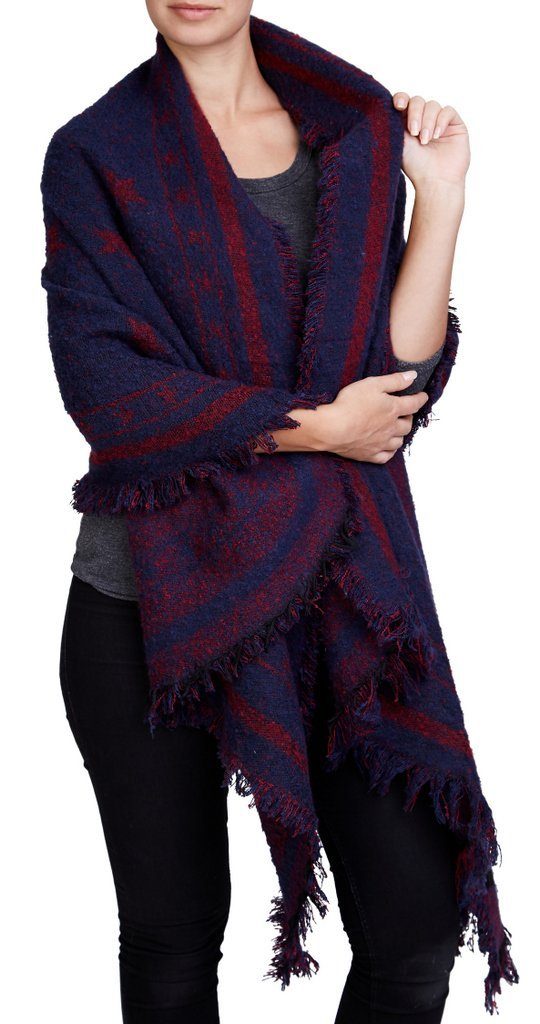 Schal XXL Damen Sterne Deckenschal 230cm x 70cm Winterschal