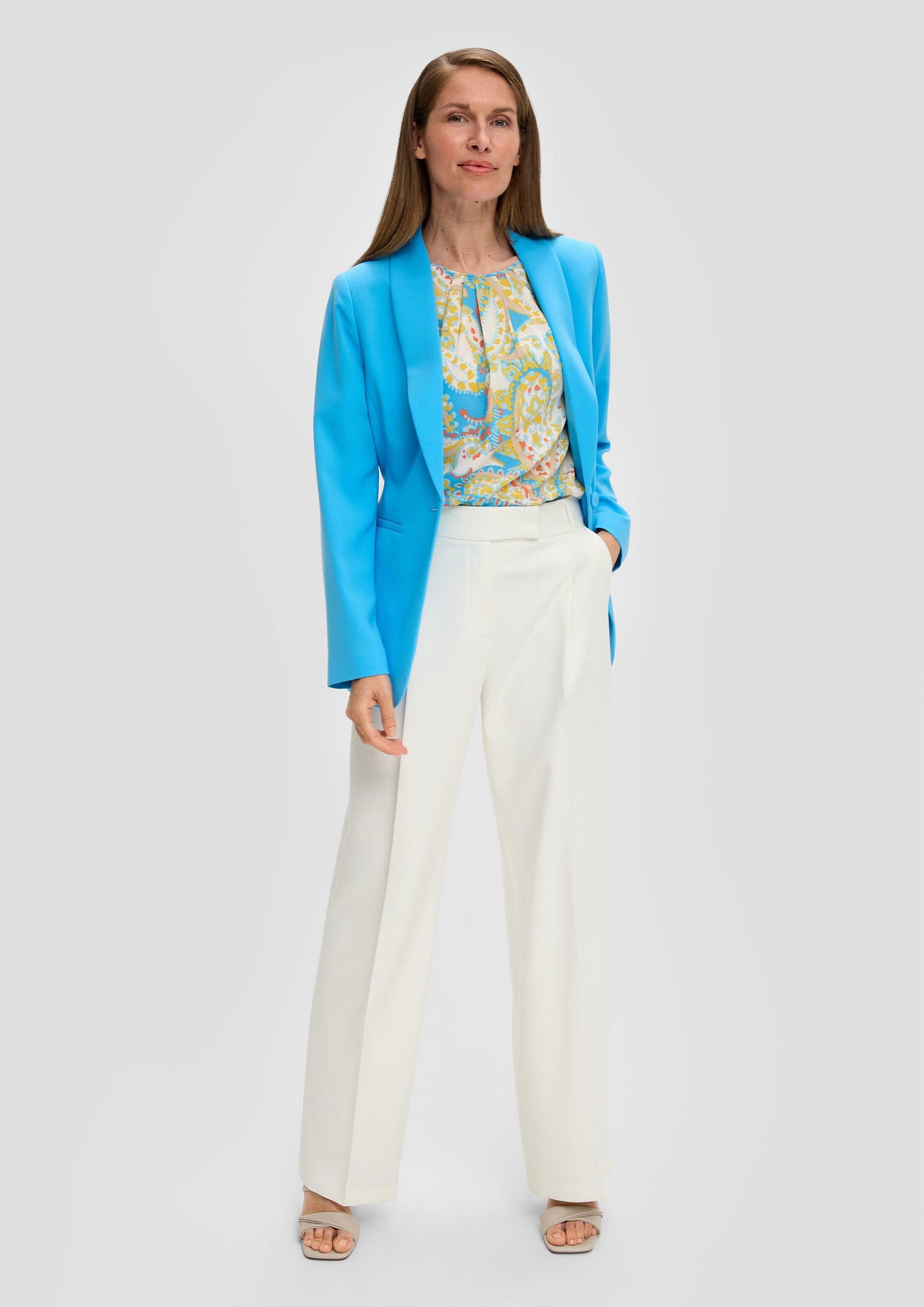 s.Oliver Kurzarmbluse Bluse Bluse mit Rundhalsausschnitt