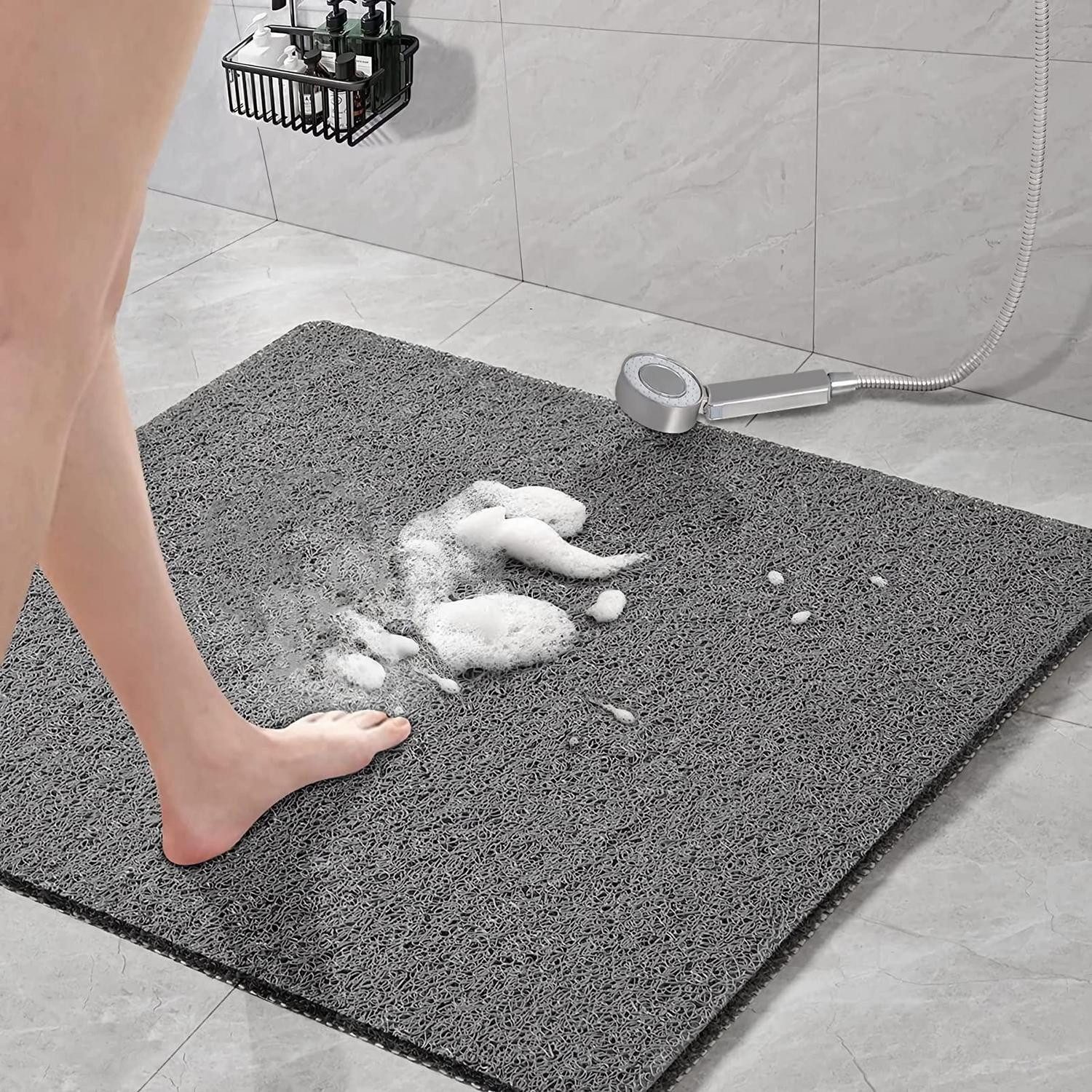 LuxusKollektion Duschmatte Duschmatte 80x80cm Quadratisch Luffa PVC, Höhe 10 mm, rutschhemmend beschichtet, Kunststoff, quadratisch