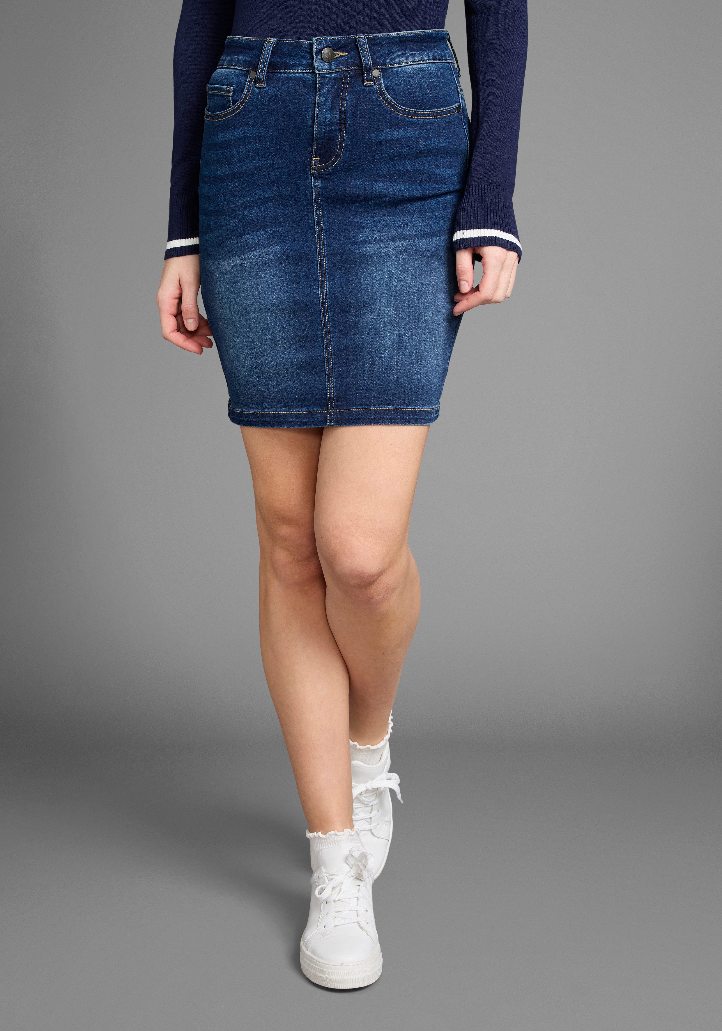 Arizona Jeansrock Ultra-Stretch extra eng geschnitten günstig online kaufen