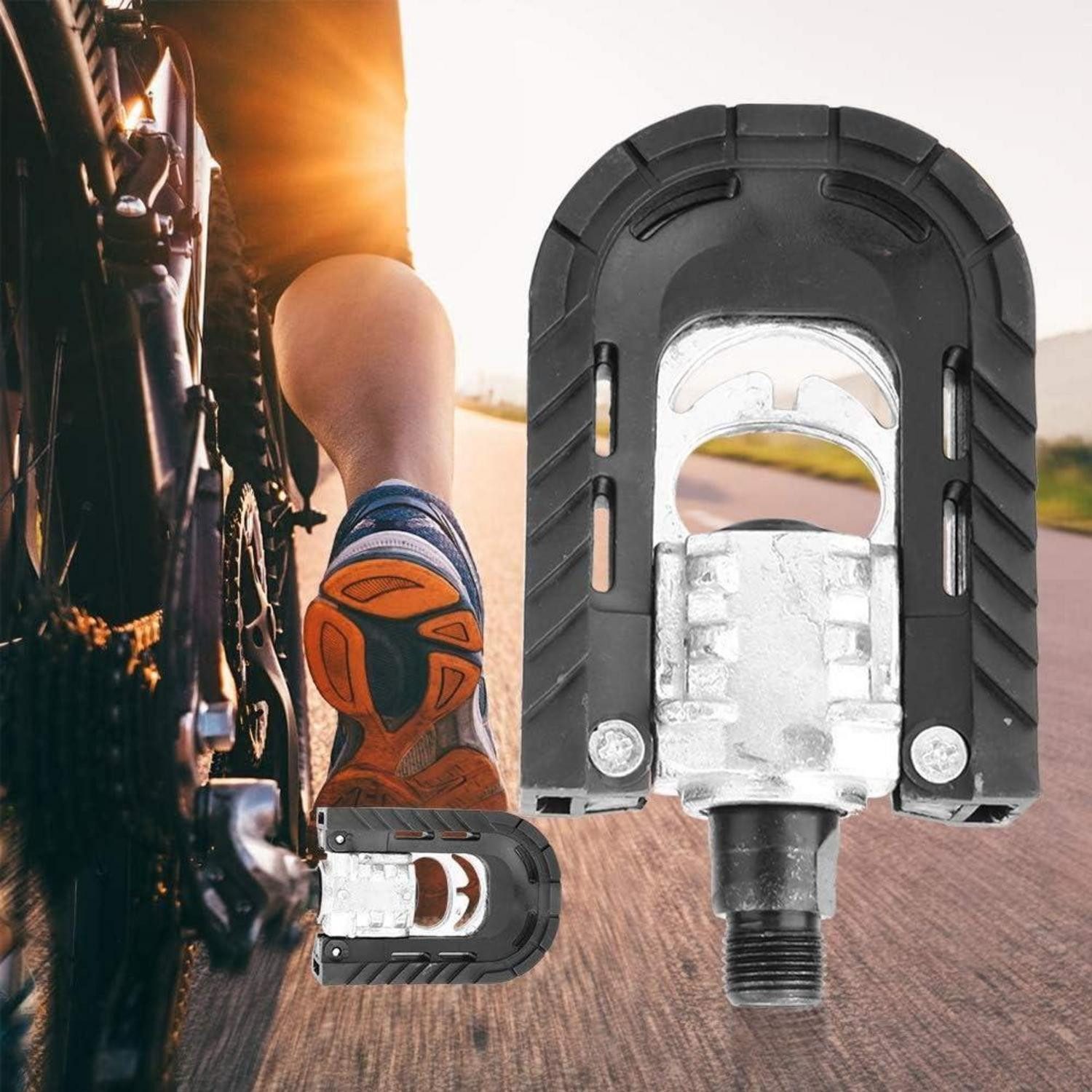 LuxusKollektion Klapppedale Fahrradpedale Klappbar Aluminium Schwarz