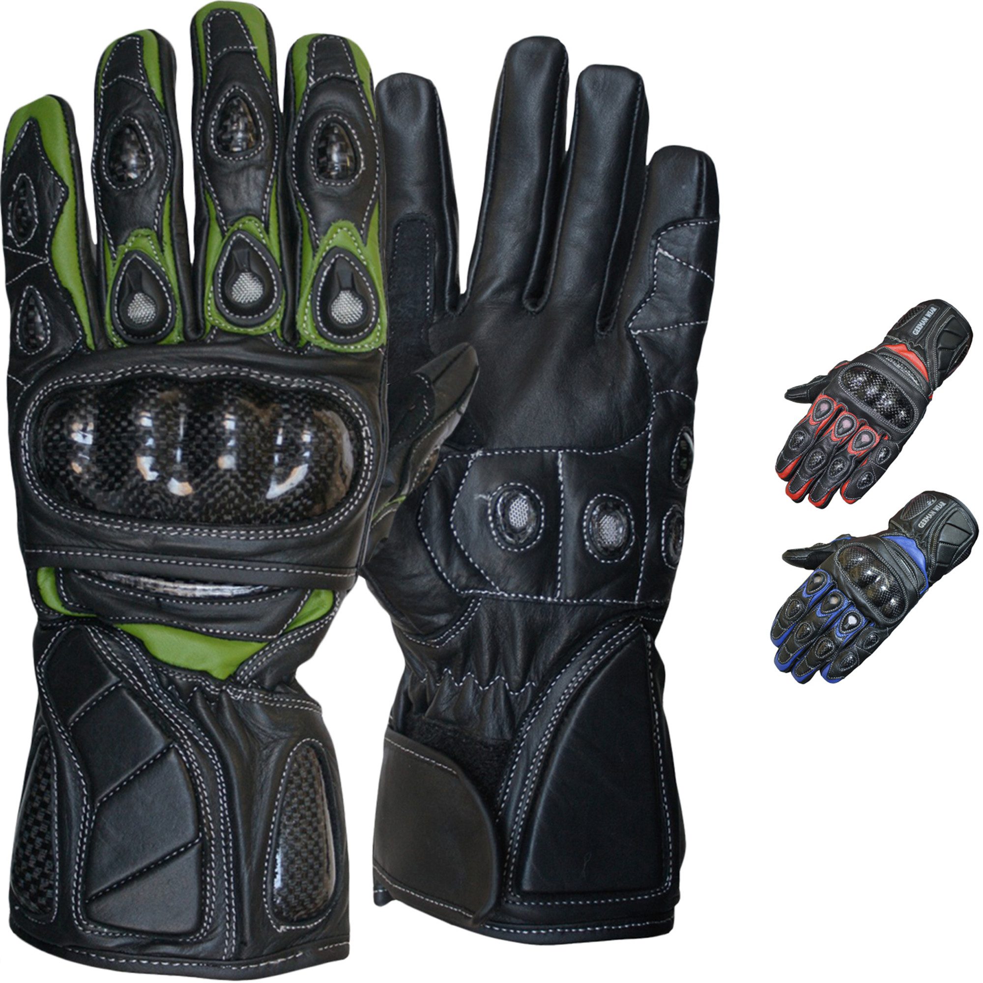 German Wear Motorradhandschuhe GW402G Motorradhandschuhe Lederhandschuhe
