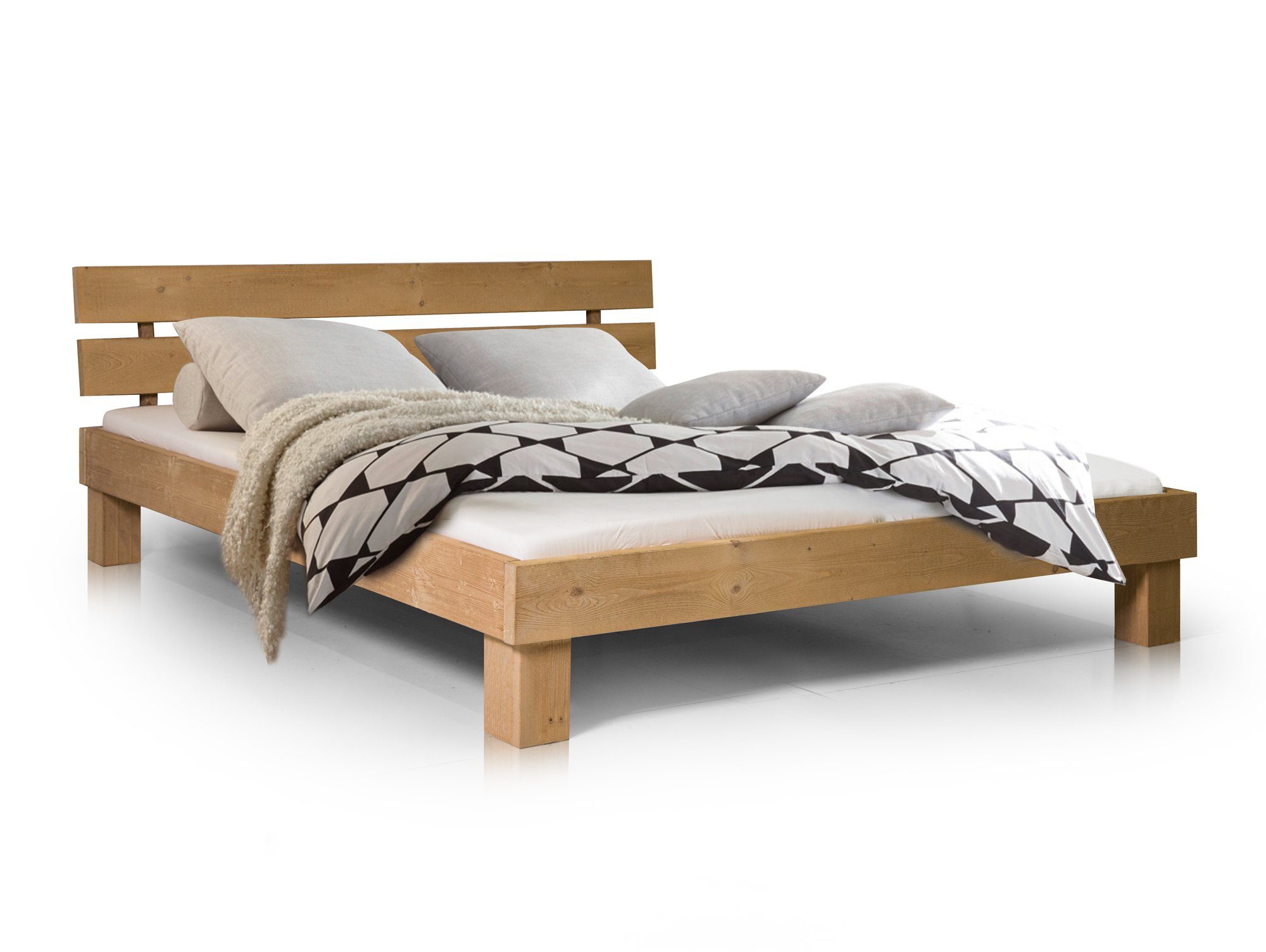 Moebel-Eins Massivholzbett, PUMBA Massivholzbett mit Kopfteil, günstig online kaufen