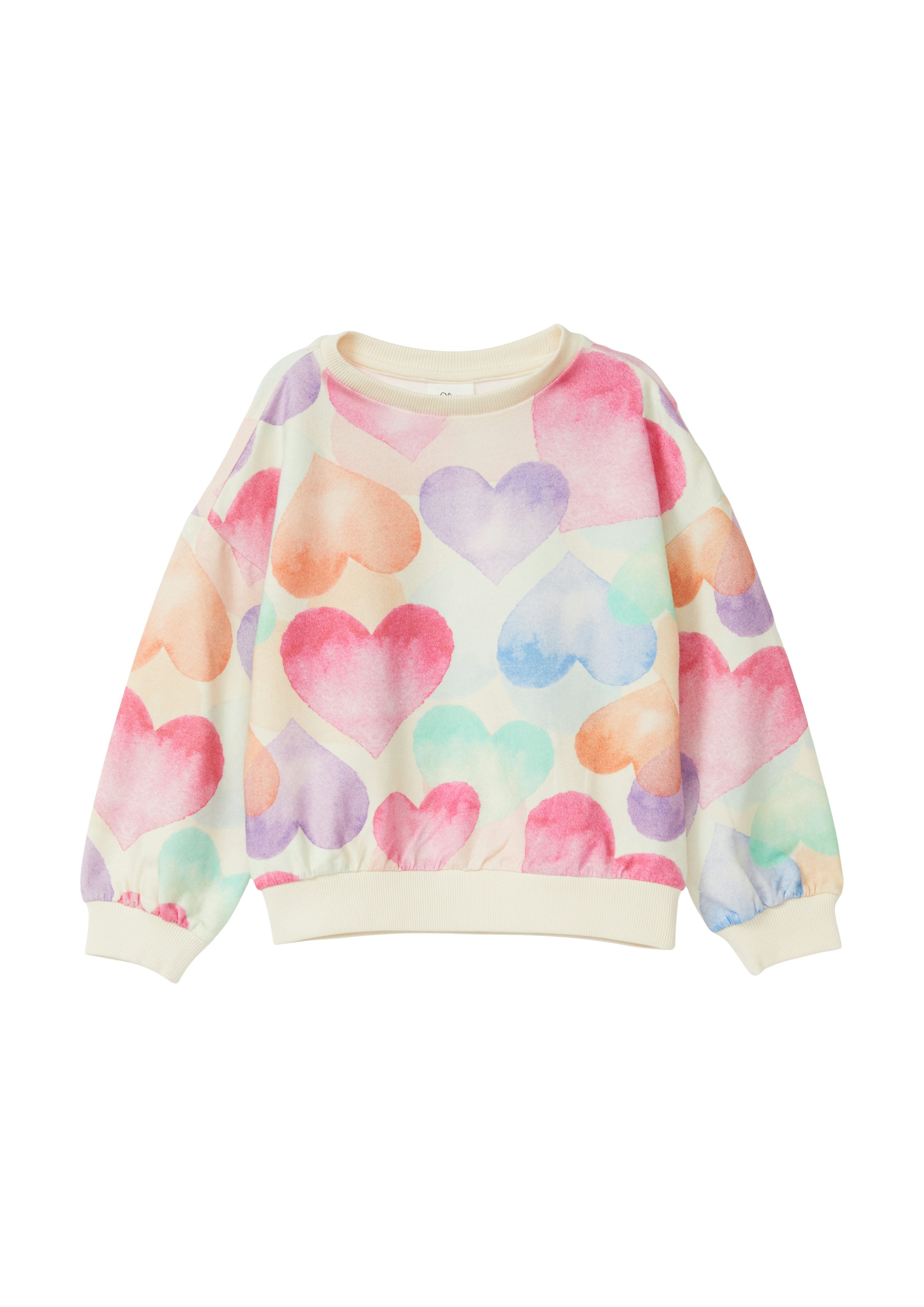 s.Oliver Junior Sweater mit Herz-Allover-Print