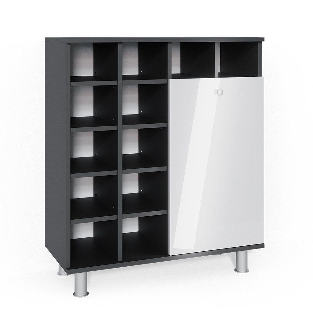 Vicco Wäscheschrank Fynn, Weiß Hochglanz/Anthrazit, 78.4 günstig online kaufen