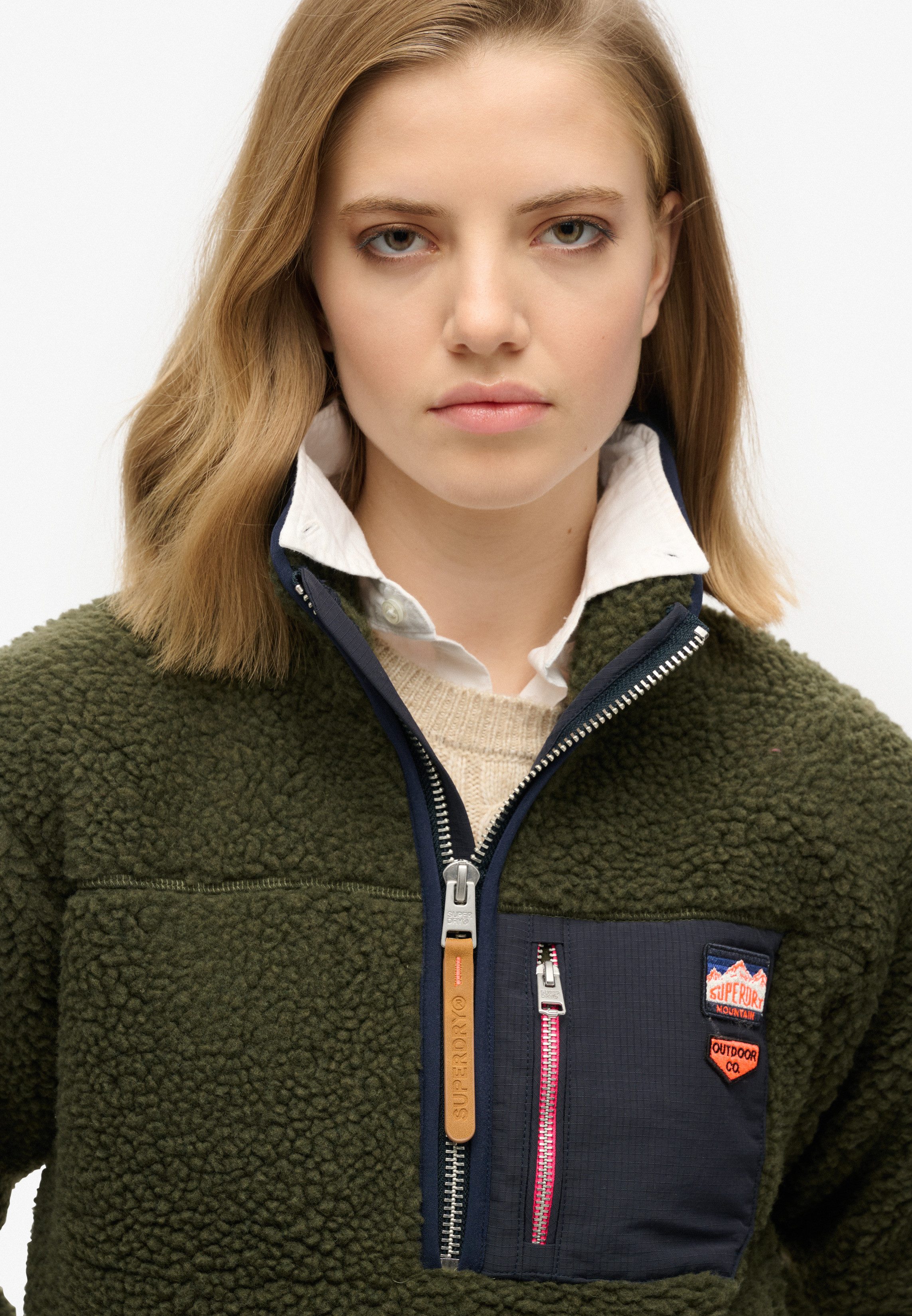 Superdry Fleecepullover VINTAGE RETRO HALF ZIP FLEECE