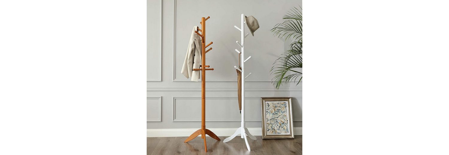 VASAGLE Garderobenständer »RCR60WT«, Kleiderständer aus Massivholz