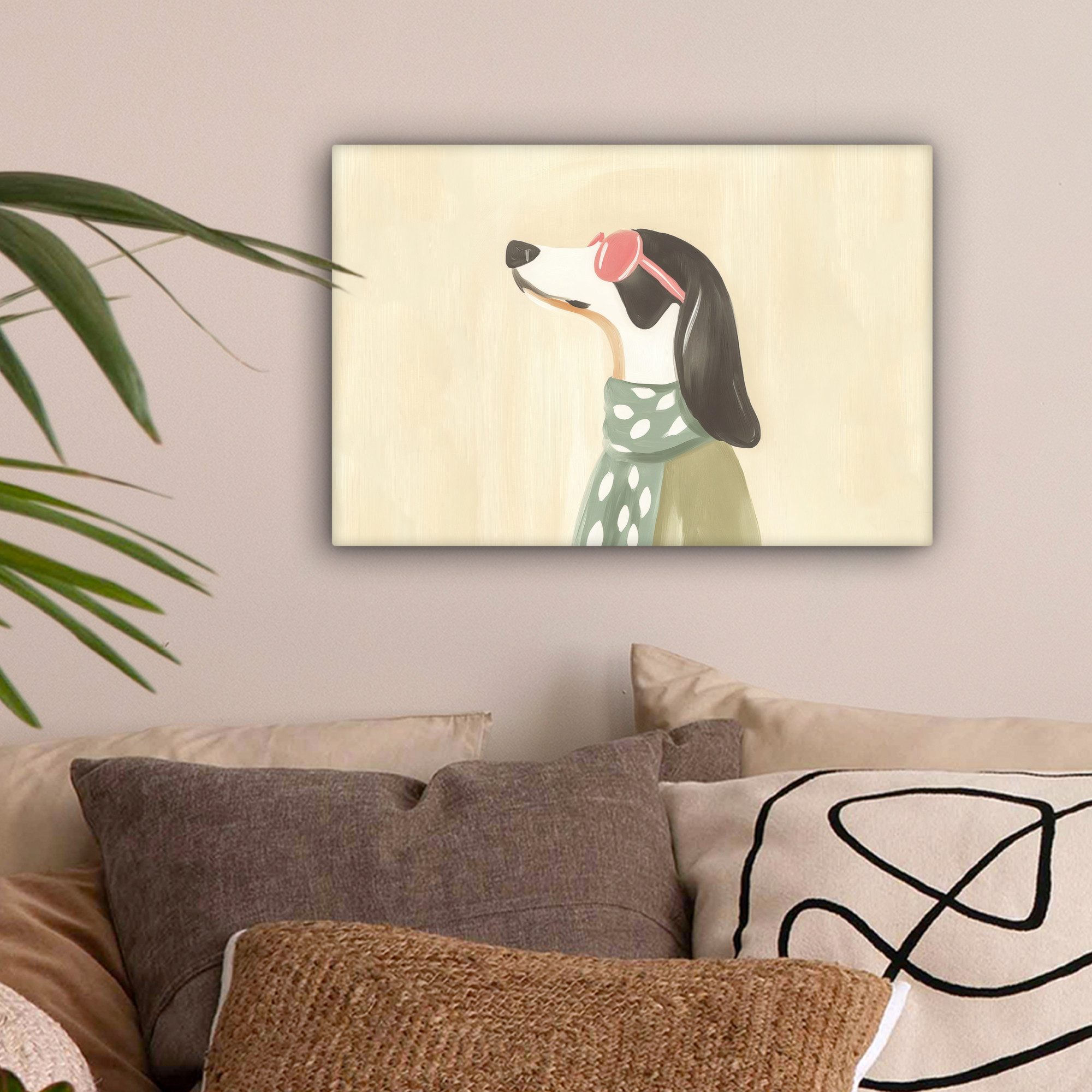 OneMillionCanvasses® Leinwandbild Hund - Sonnenbrille - günstig online kaufen