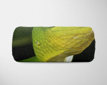 Sinus Art Handtücher Handtuch Strandhandtuch Saunatuch Kuscheldecke mit Tiermotiv Schlange Exotisch, Baumwolle-Polyester-Mix (1-St), Handtuch
