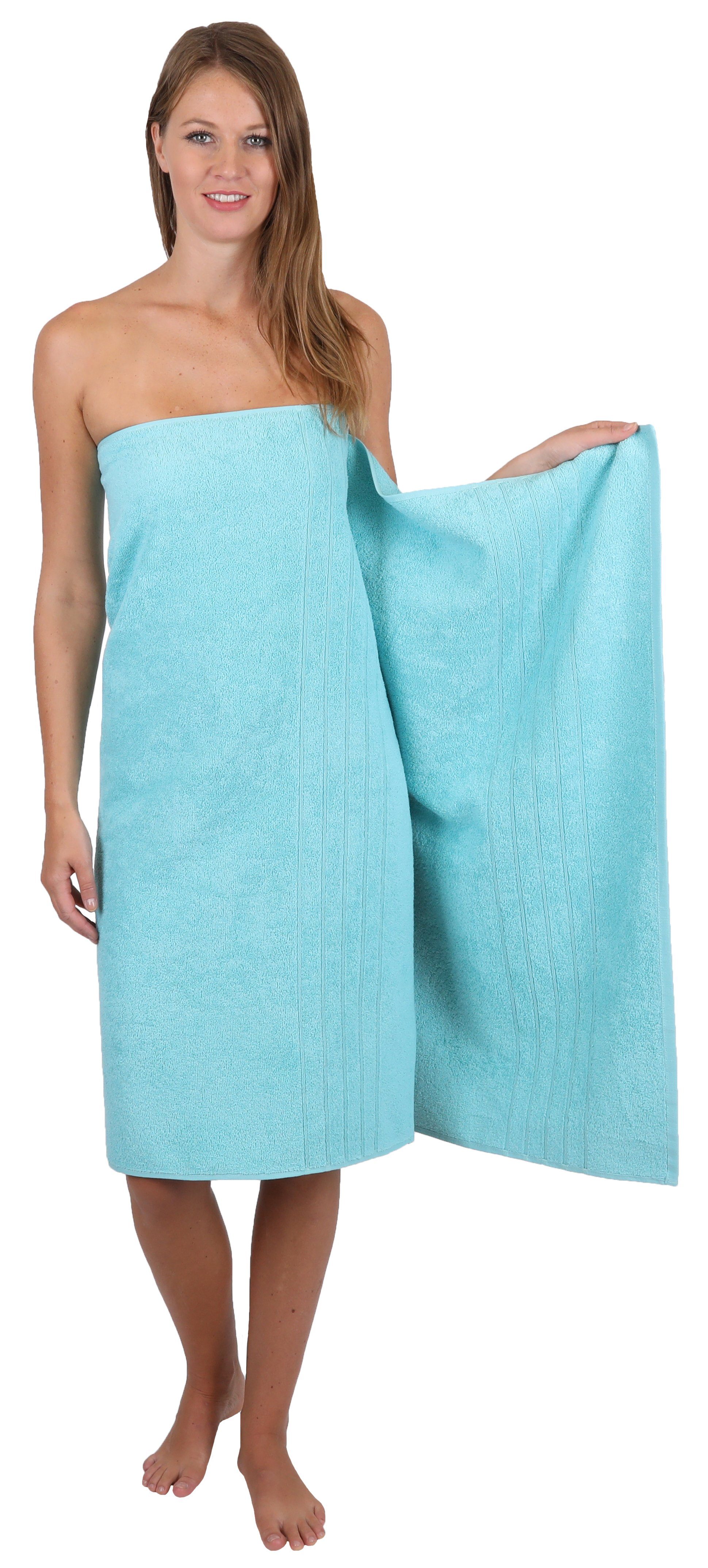 Handtücher Duschtücher 2 türkis 100% Baumwolle, 100% Badetücher (8-tlg) Farbe 8-TLG. Deluxe 2 Handtuch-Set 2 Betz blau, Handtuch 2 Baumwolle Set Seiftücher und