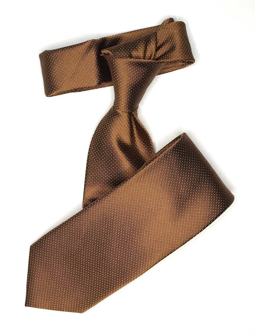 Seidenfalter Krawatte Seidenfalter 6cm Picoté Krawatte Seidenfalter Krawatte im edlen Picoté Design Cognac