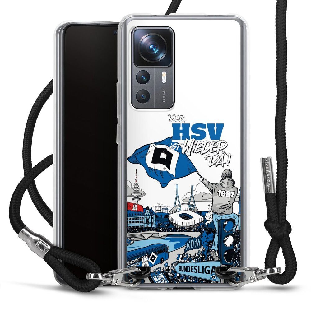 DeinDesign Handyhülle Hamburger SV Offizielles Lizenzprodukt Aufstieg, Xiaomi 12T 5G Handykette Hülle mit Band Case zum Umhängen