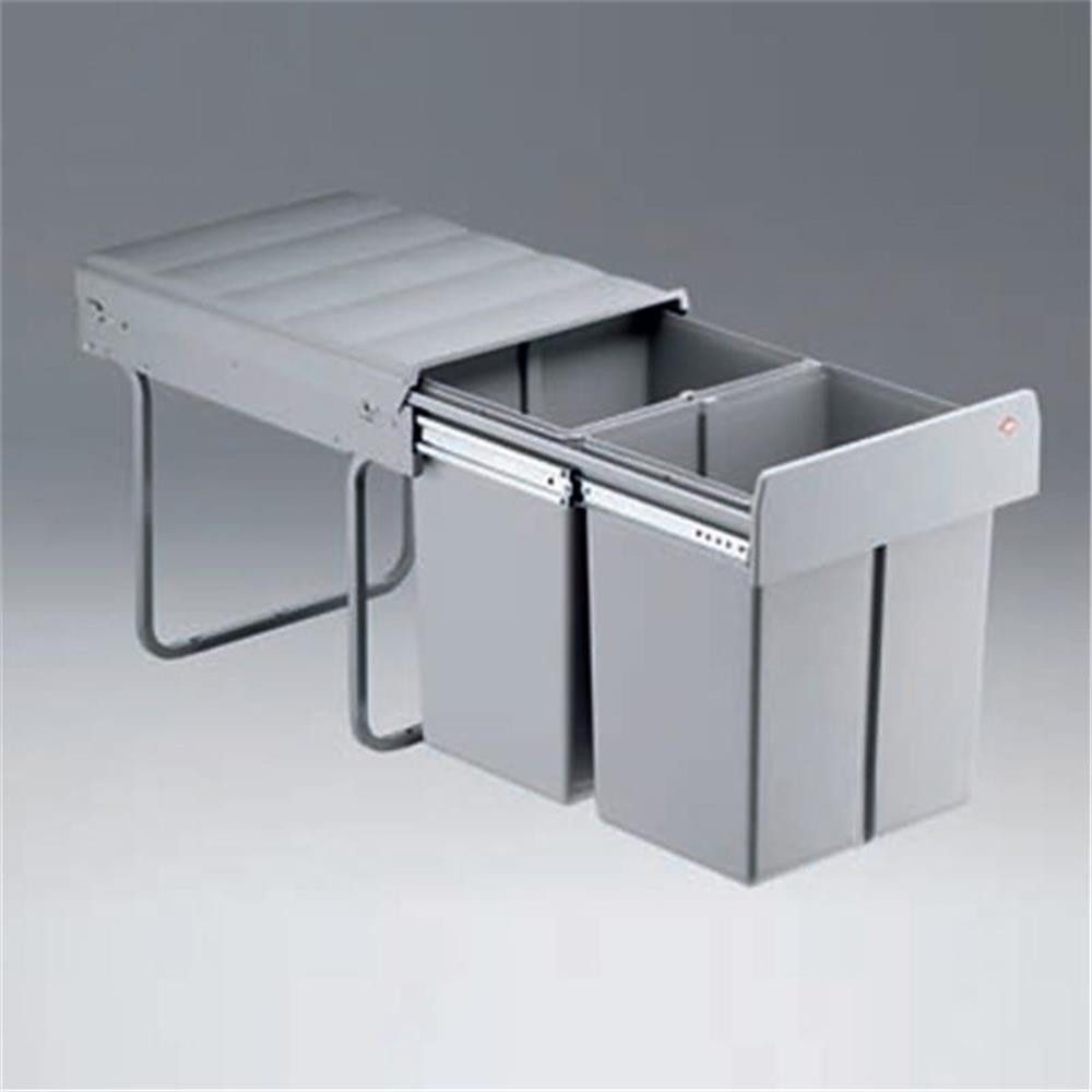 WESCO Einbaumülleimer 787911-85 Double-Master Maxi 40 DT, alugrau
