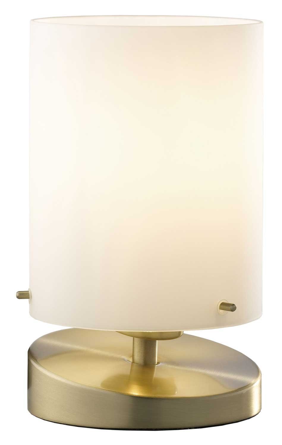 casa NOVA Tischleuchte LIDA, Messingfarben, Glas, Metall, Höhe 20 cm, ohne Leuchtmittel, 1-flammig, Tischlampe