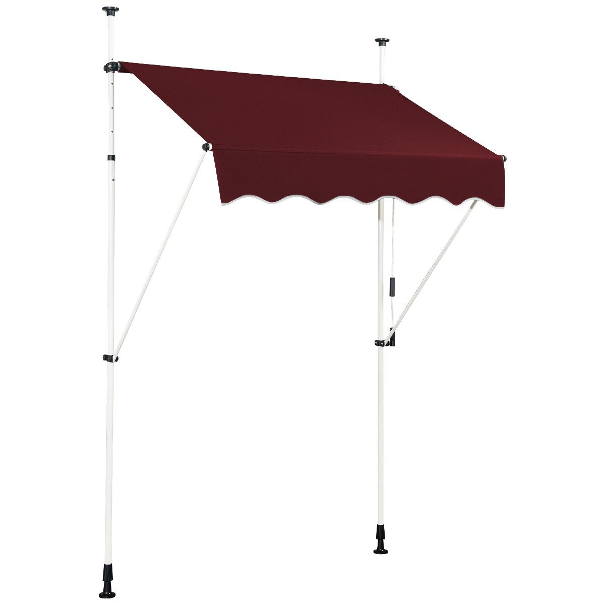 COSTWAY Klemmmarkise 150cm breit, höhenverstellbar 200-300cm, Rot