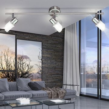 WOFI LED Deckenleuchte, Leuchtmittel inklusive, Warmweiß, LED Decken Spot Leuchte Glas Strahler beweglich weiß Flur Lampe WOFI